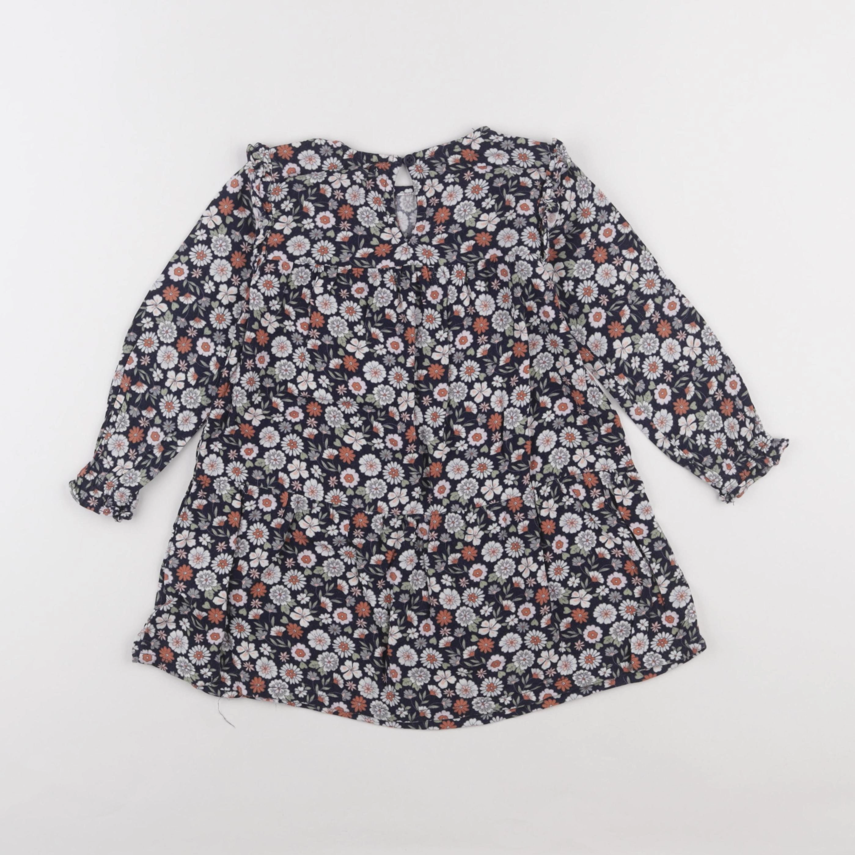 Vertbaudet - robe bleu, blanc - 3 ans