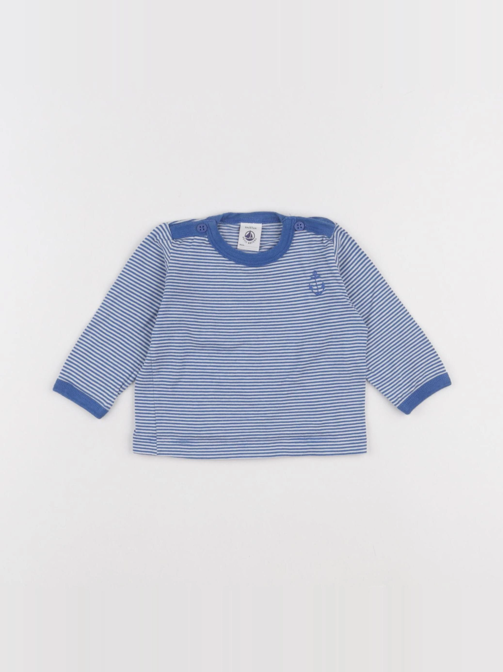 Petit Bateau - maillot de corps bleu - 6 mois