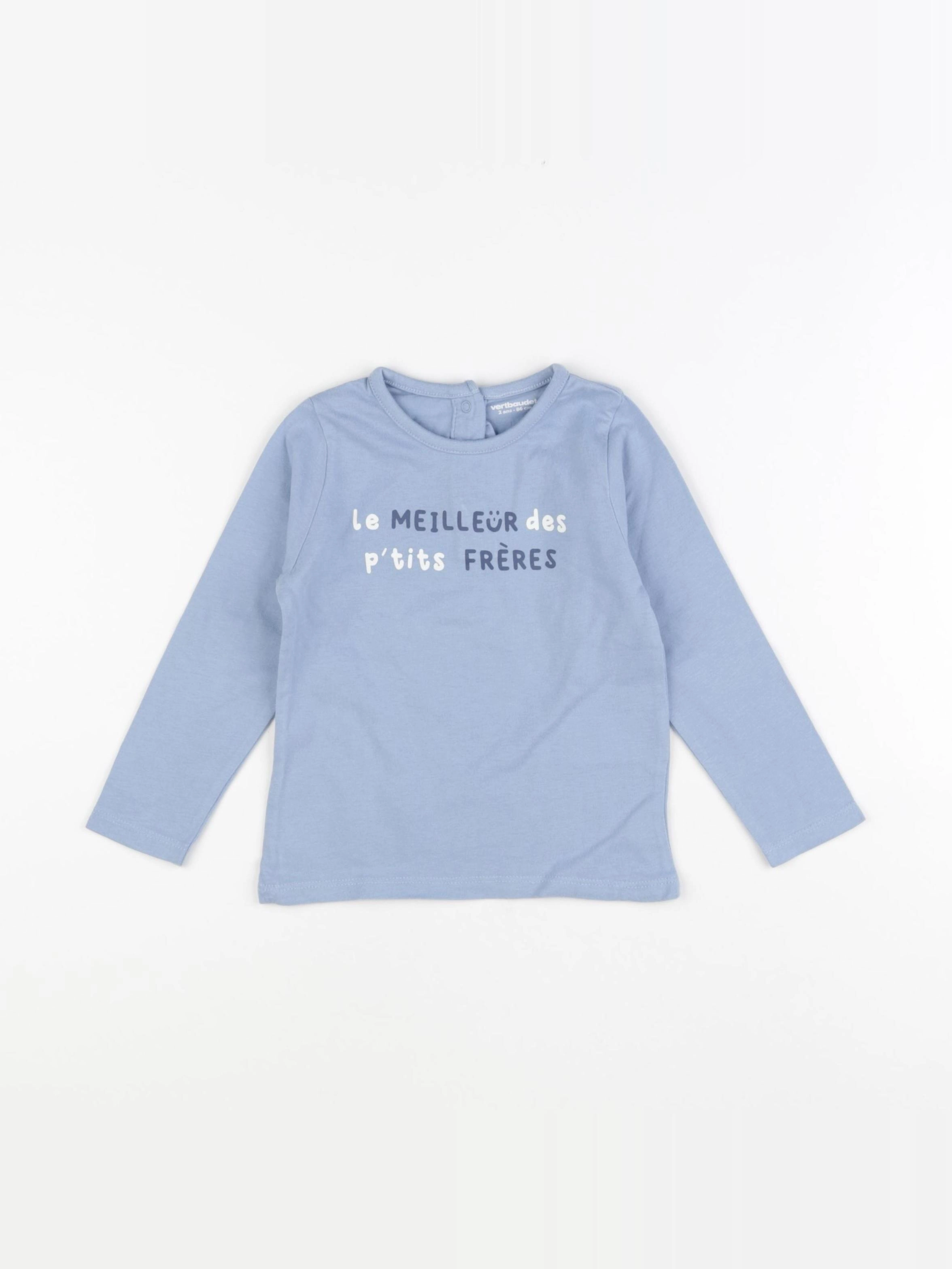 Vertbaudet - tee-shirt bleu - 2 ans