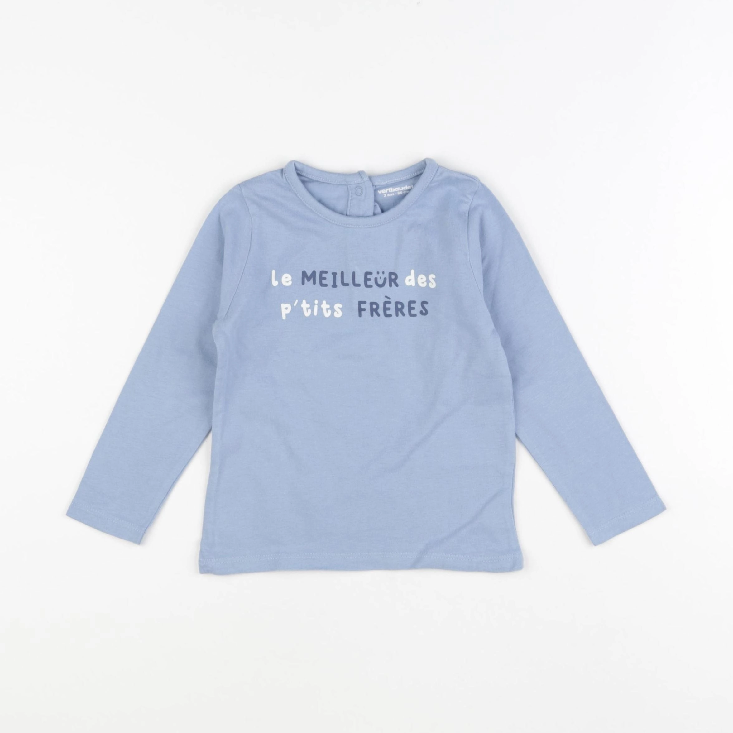 Vertbaudet - tee-shirt bleu - 2 ans