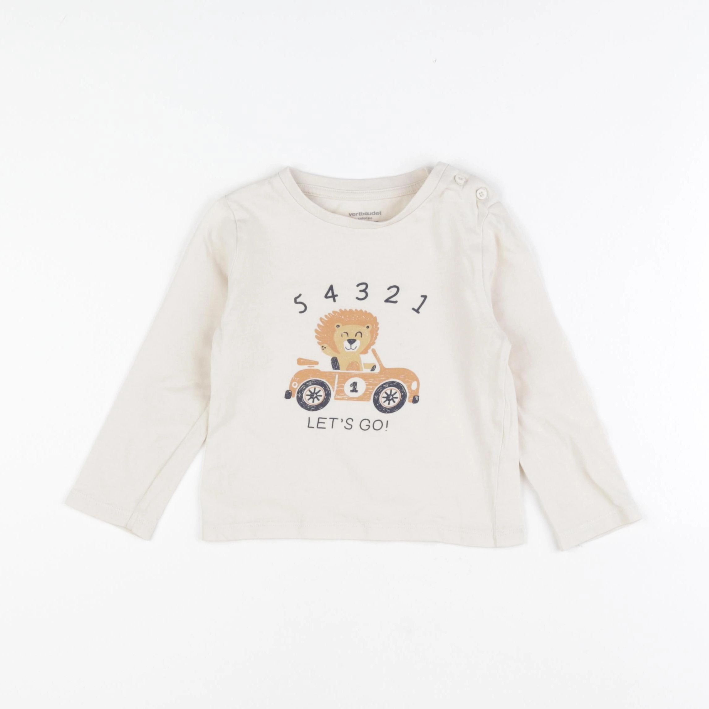 Vertbaudet - tee-shirt beige - 2 ans