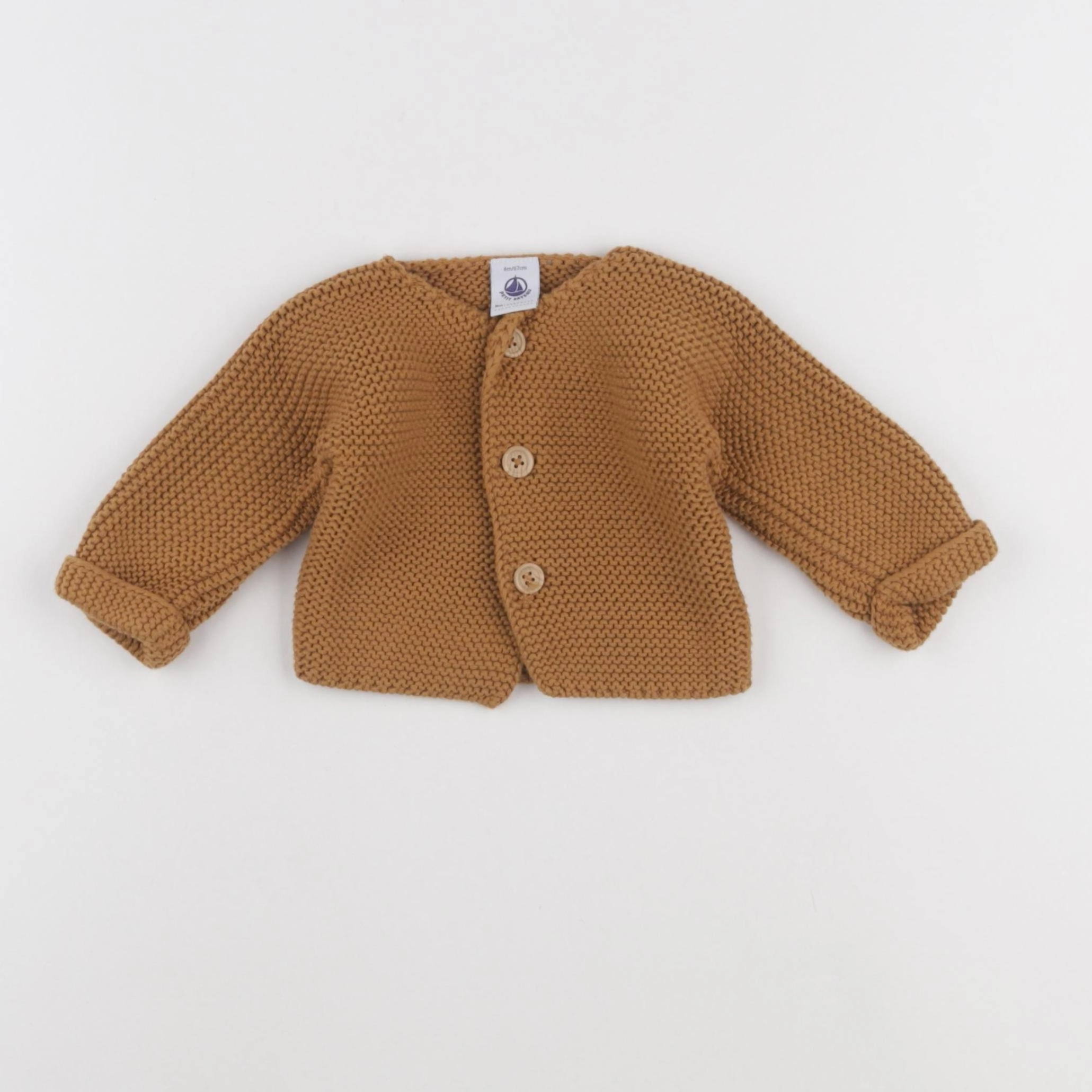 Petit Bateau - gilet marron - 6 mois