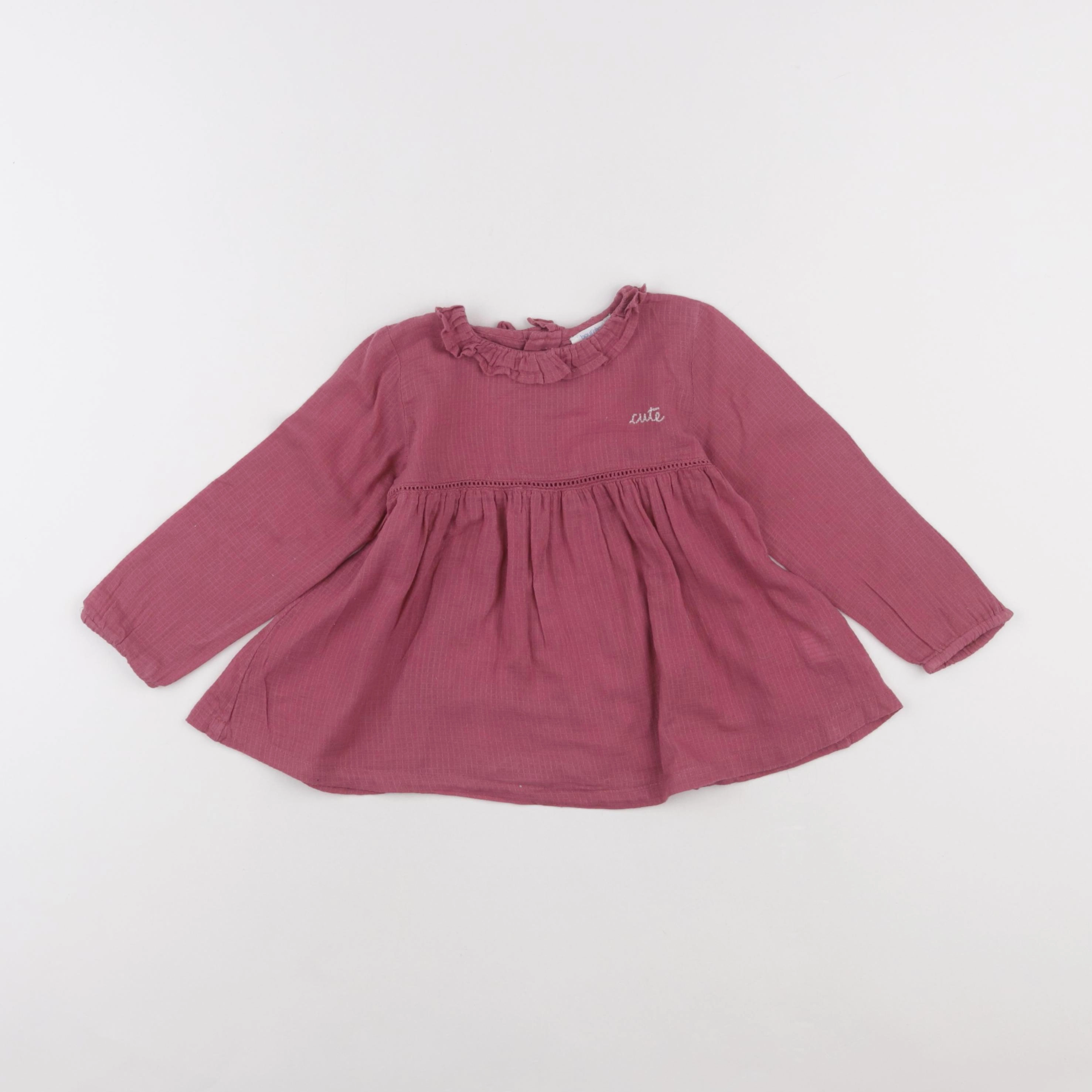 Boutchou - blouse rose - 24 mois