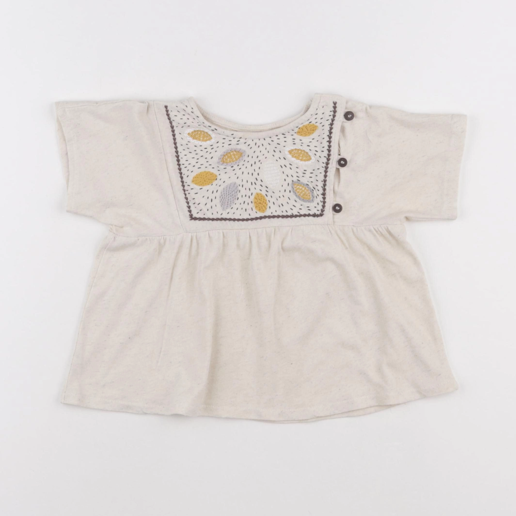Zara - tee-shirt beige - 2/3 ans
