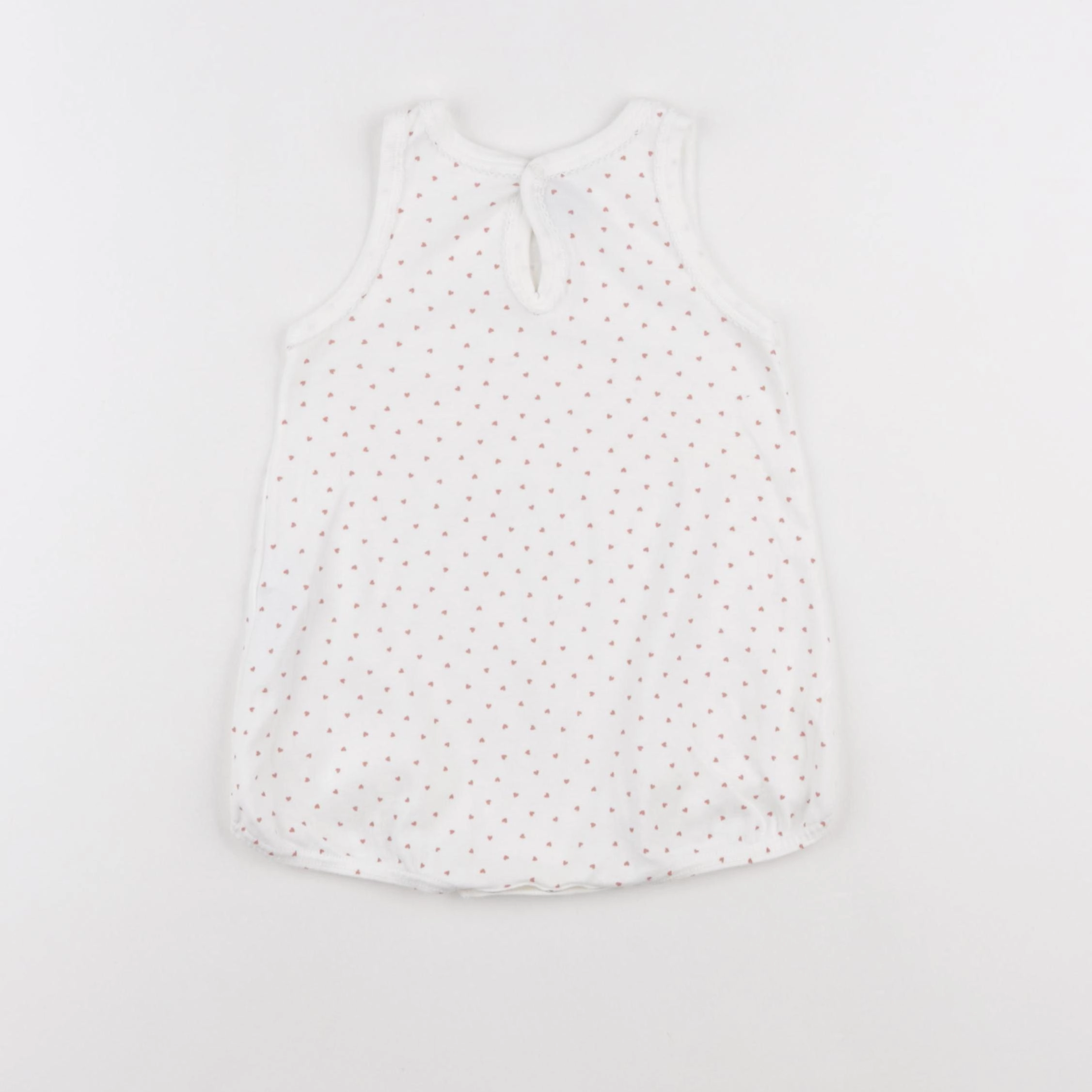 Petit Bateau - pyjama coton blanc, rose - 18 mois