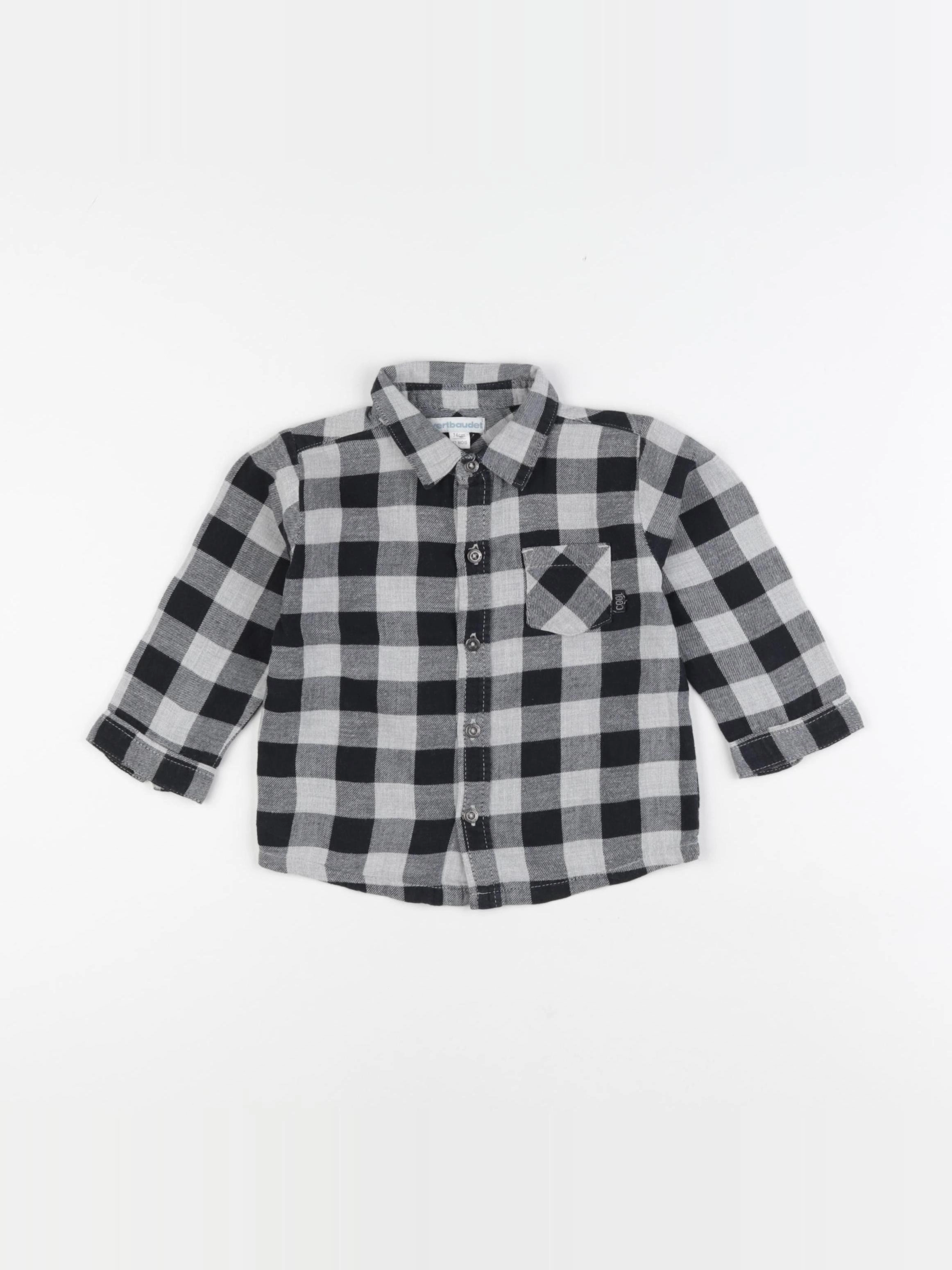 Vertbaudet - chemise gris - 12 mois
