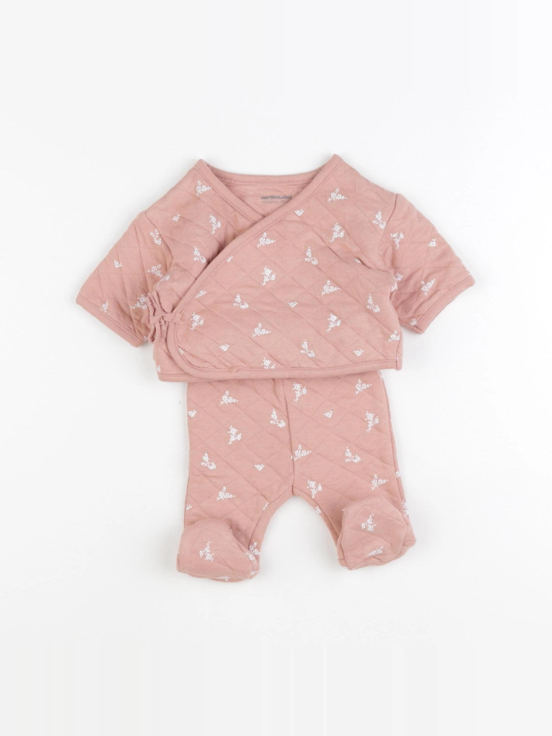 Vertbaudet - ensemble rose - 0 mois