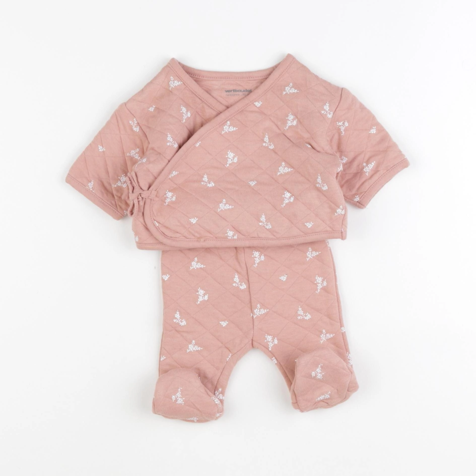 Vertbaudet - ensemble rose - 0 mois