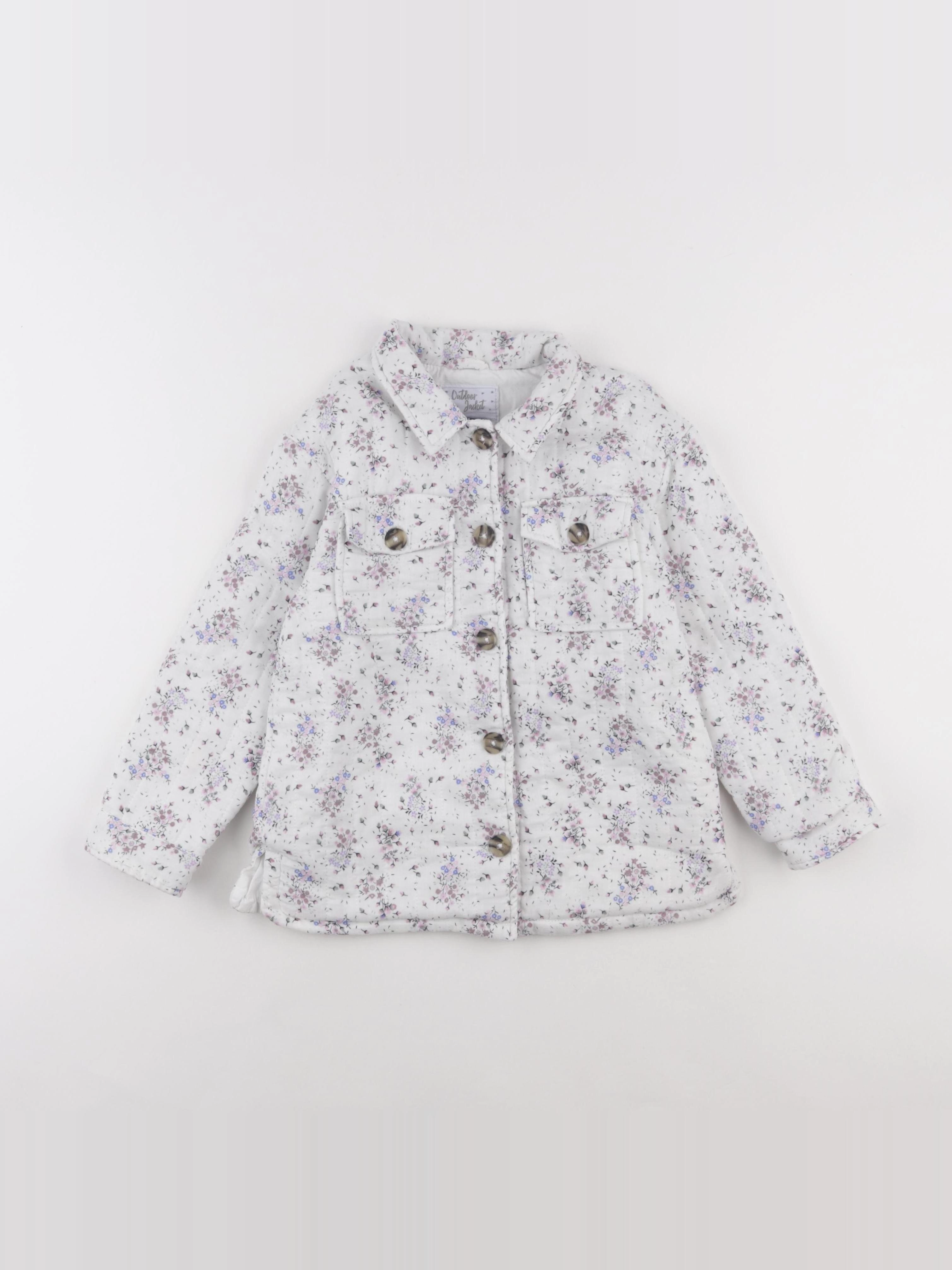 Vertbaudet - veste blanc, rose - 7 ans