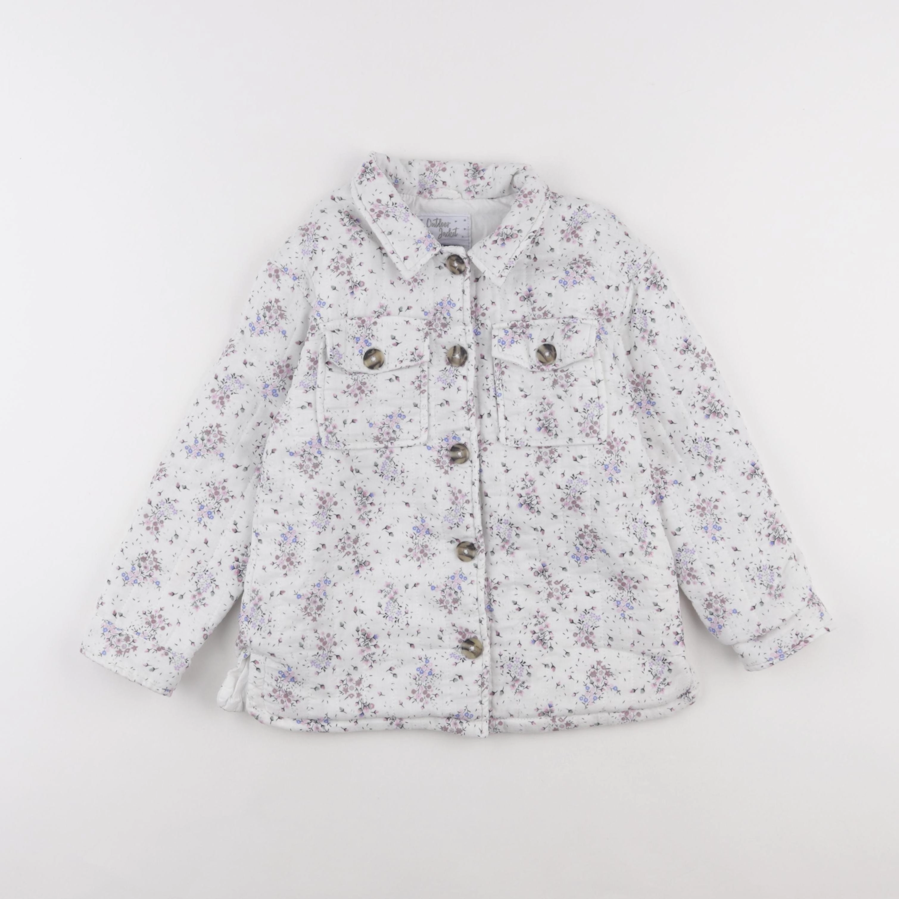 Vertbaudet - veste blanc, rose - 7 ans