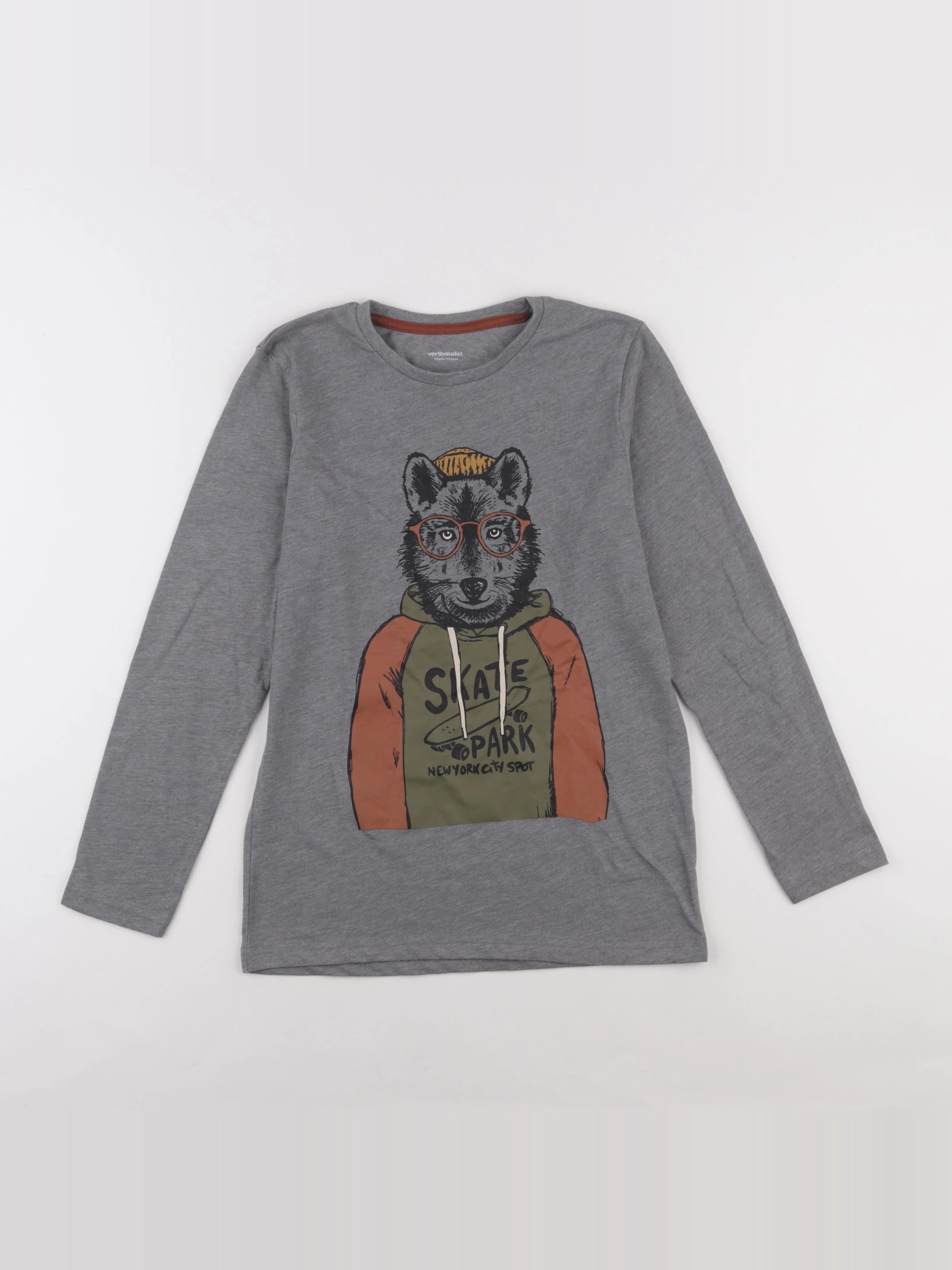 Vertbaudet - tee-shirt gris - 12 ans