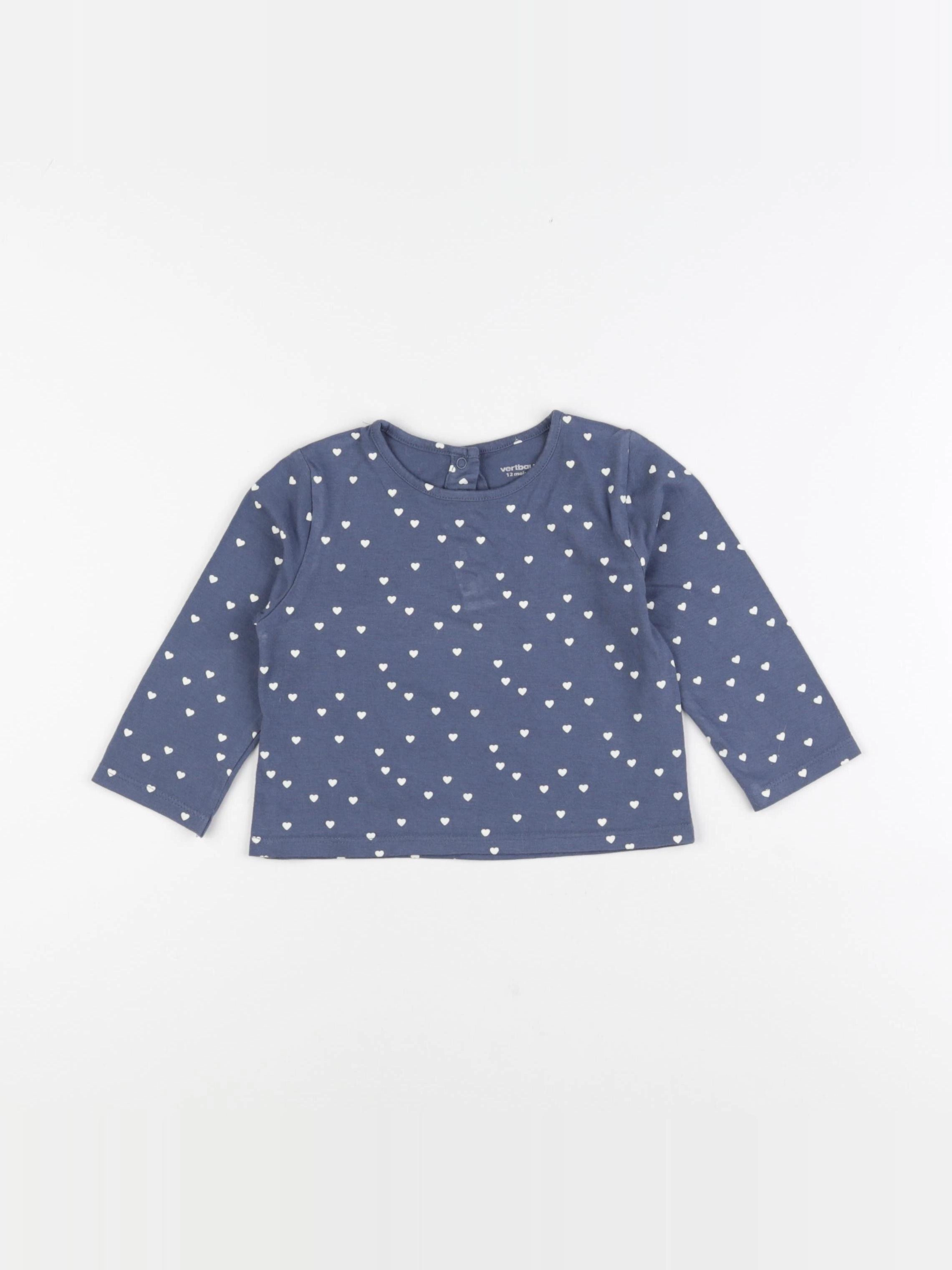 Vertbaudet - tee-shirt bleu - 12 mois