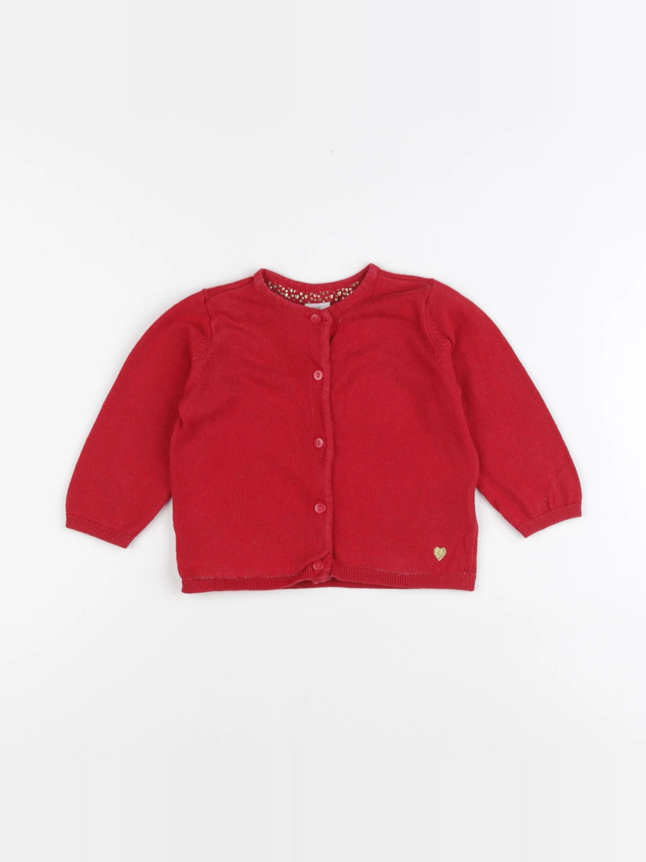 H&M - gilet rouge - 6/9 mois