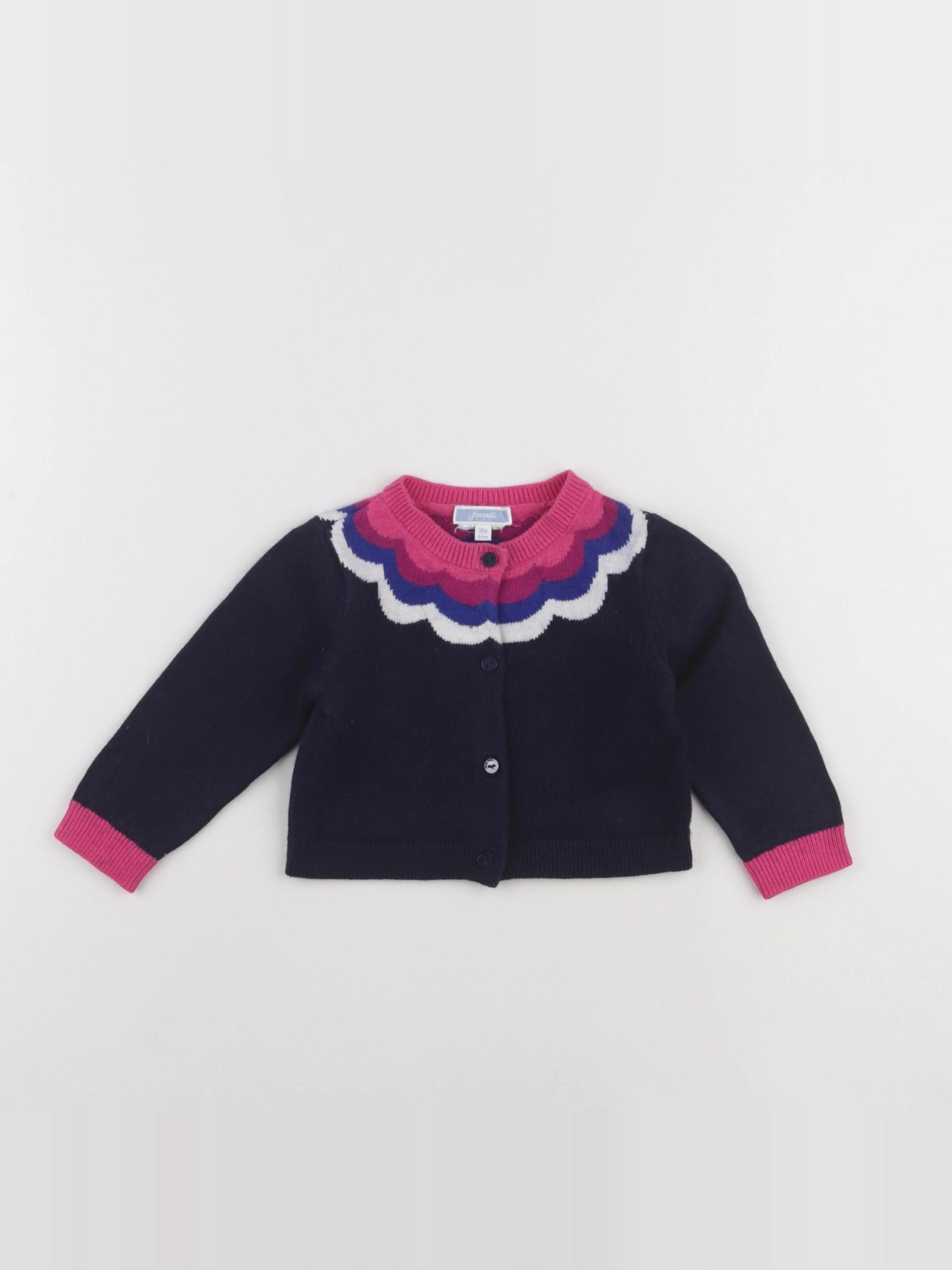 Jacadi - gilet noir, rose - 18 mois
