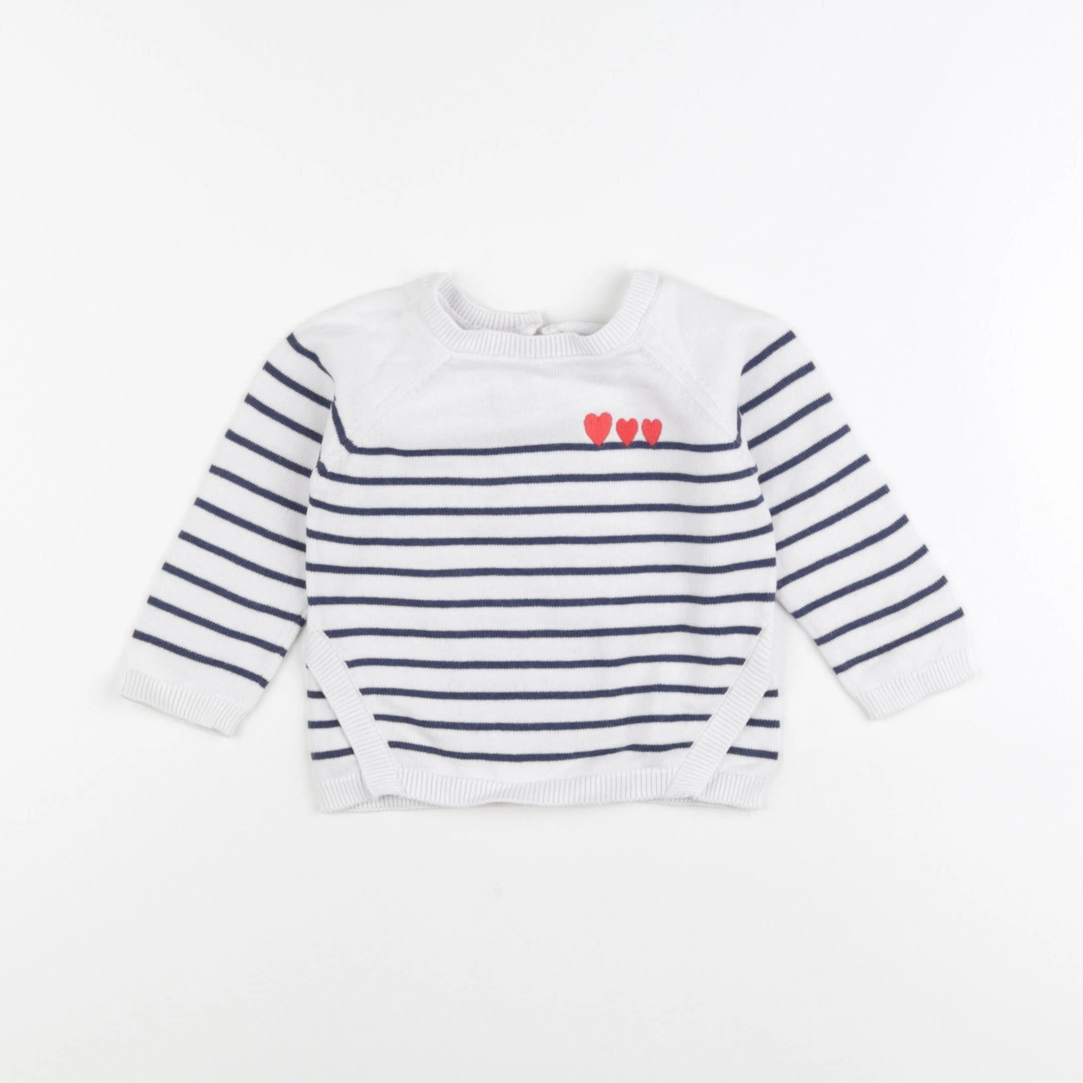 Vertbaudet - pull blanc - 12 mois