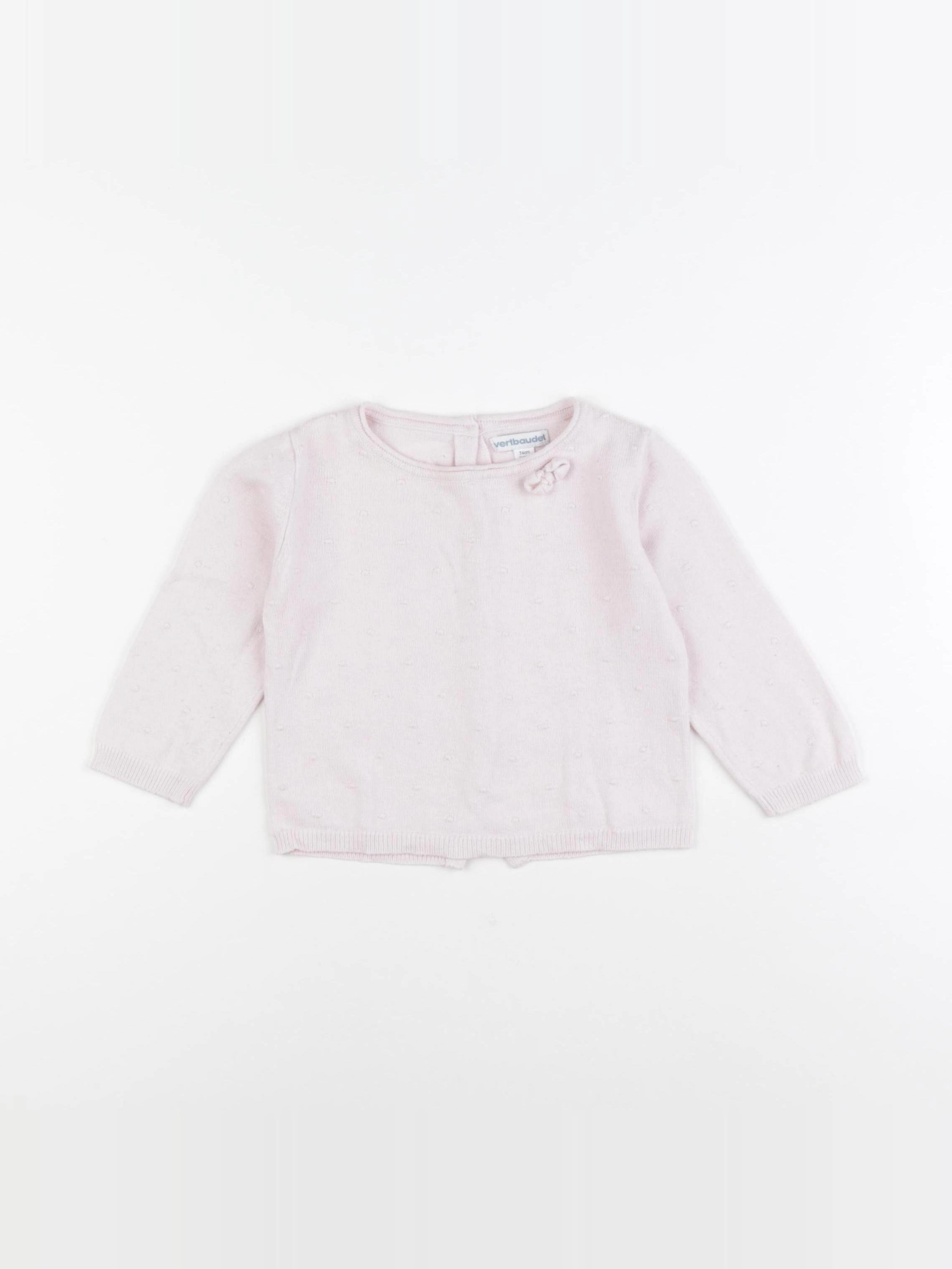 Vertbaudet - pull rose - 12 mois
