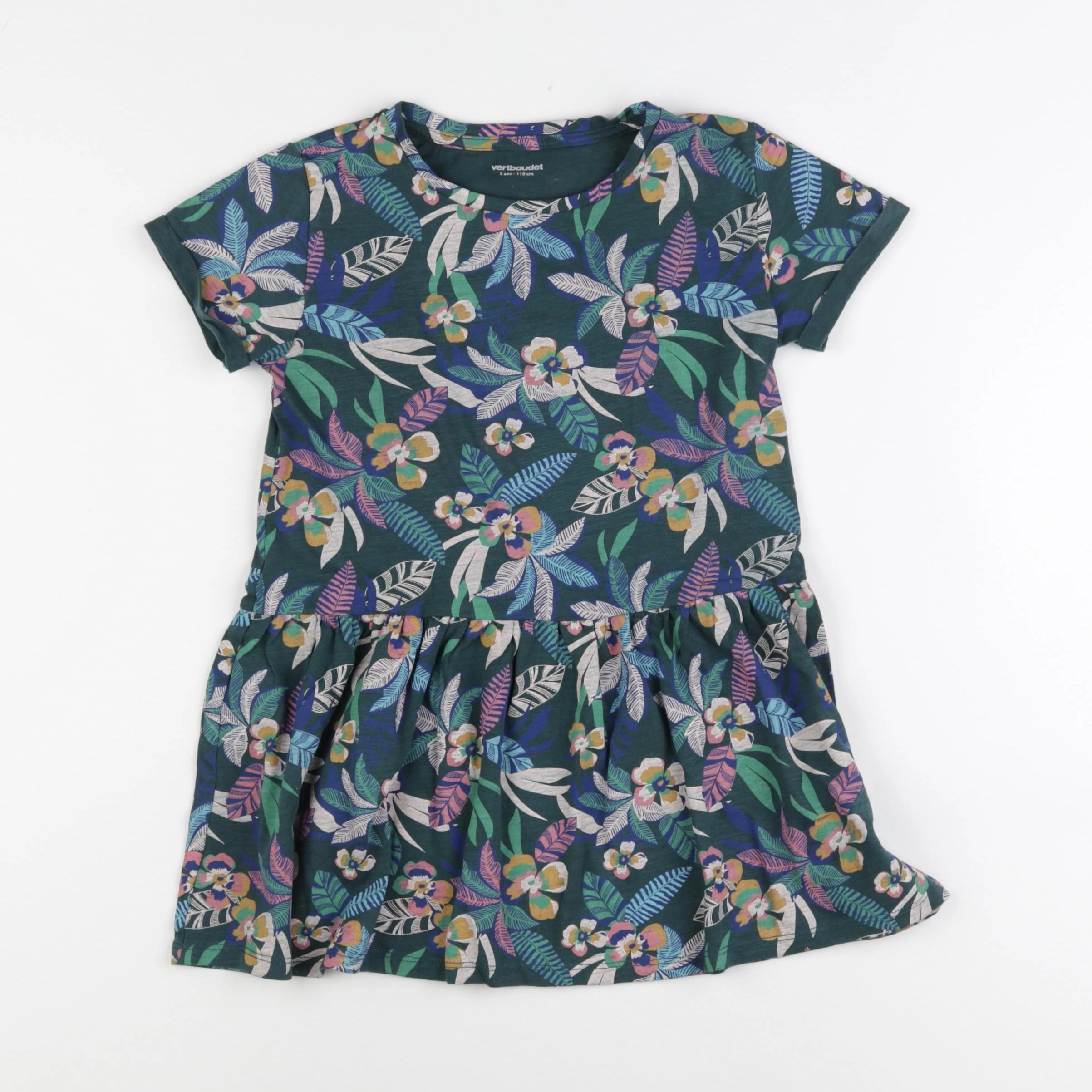 Vertbaudet - robe vert - 5 ans