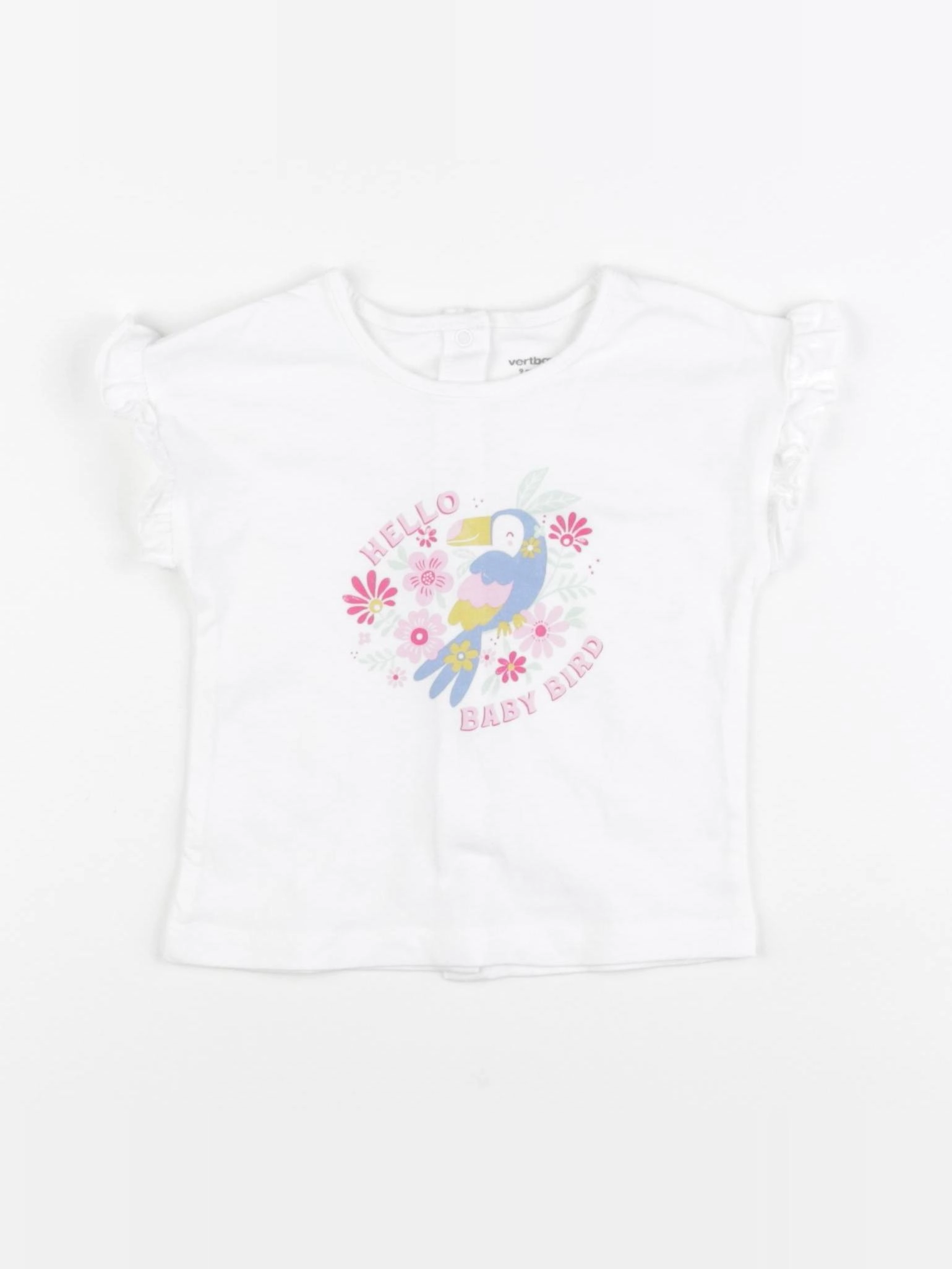 Vertbaudet - tee-shirt blanc - 9 mois