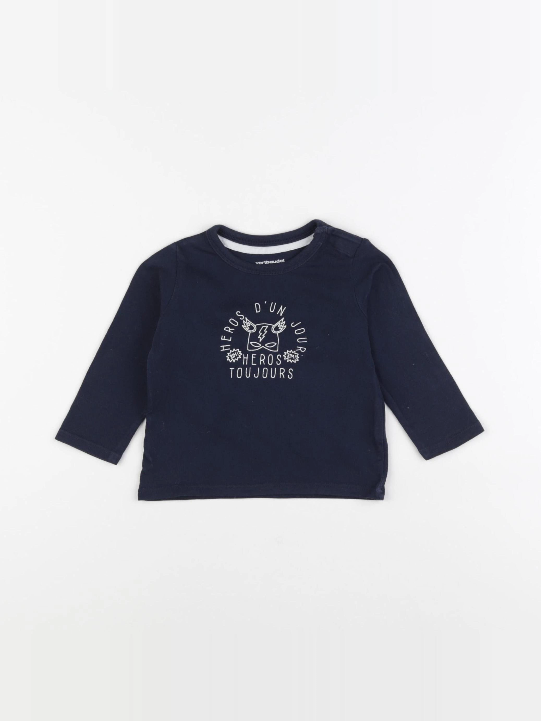 Vertbaudet - tee-shirt bleu - 9 mois