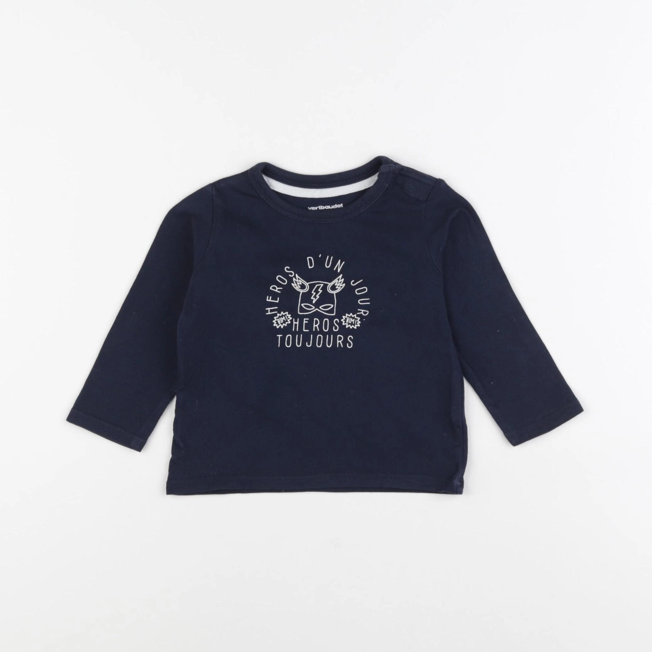 Vertbaudet - tee-shirt bleu - 9 mois