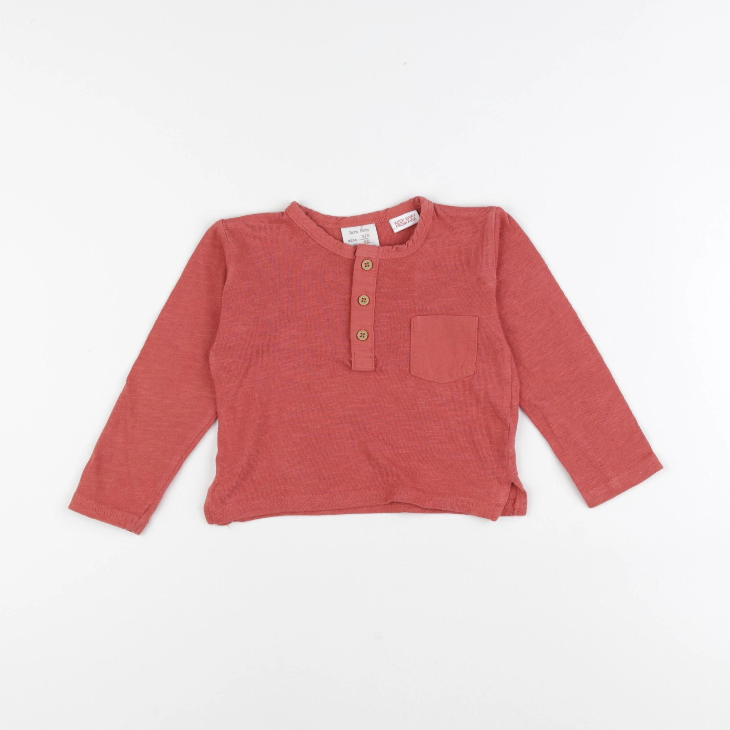 Zara - tee-shirt rouge - 3/6 mois