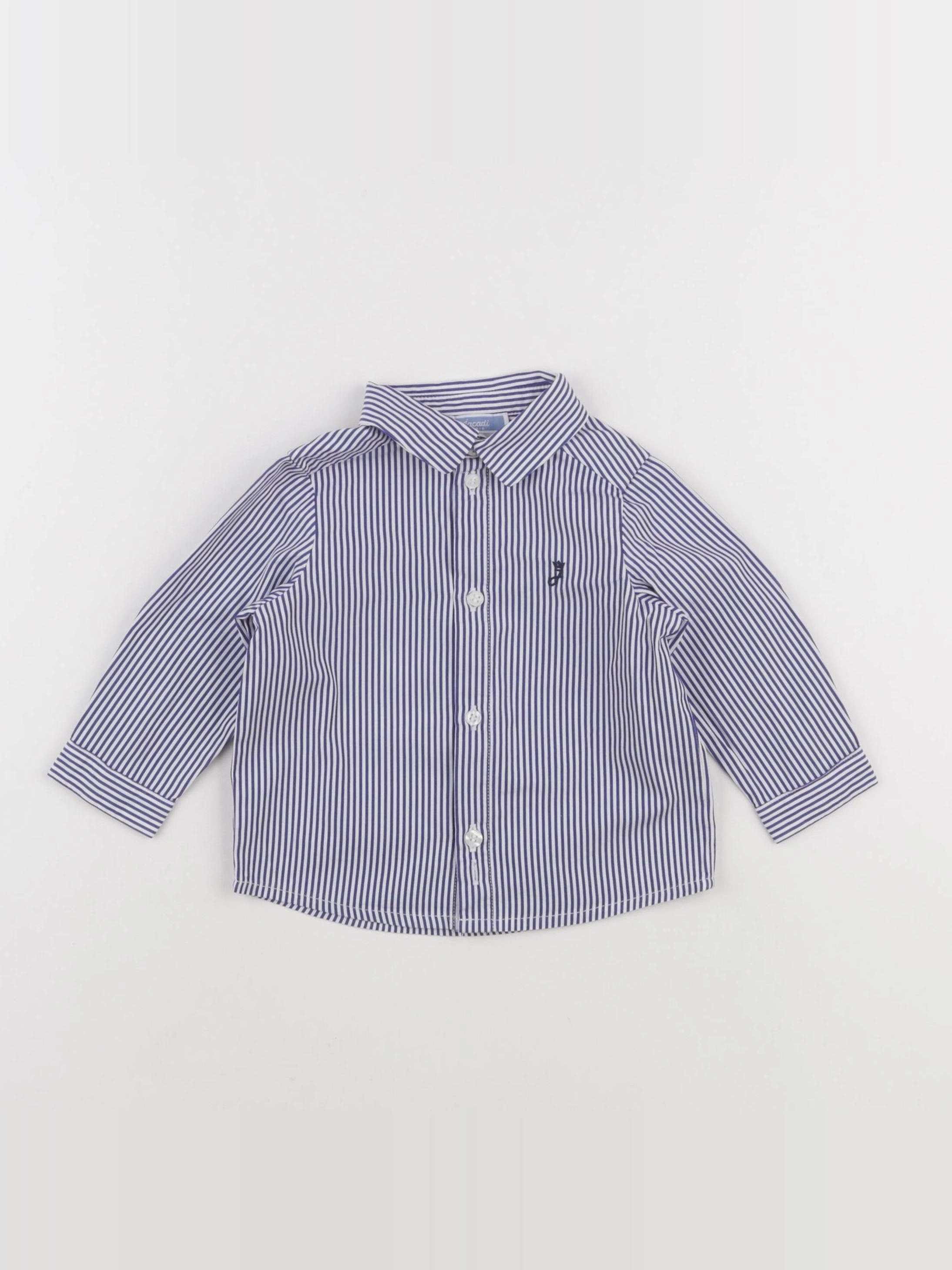 Jacadi - chemise bleu, blanc - 6 mois