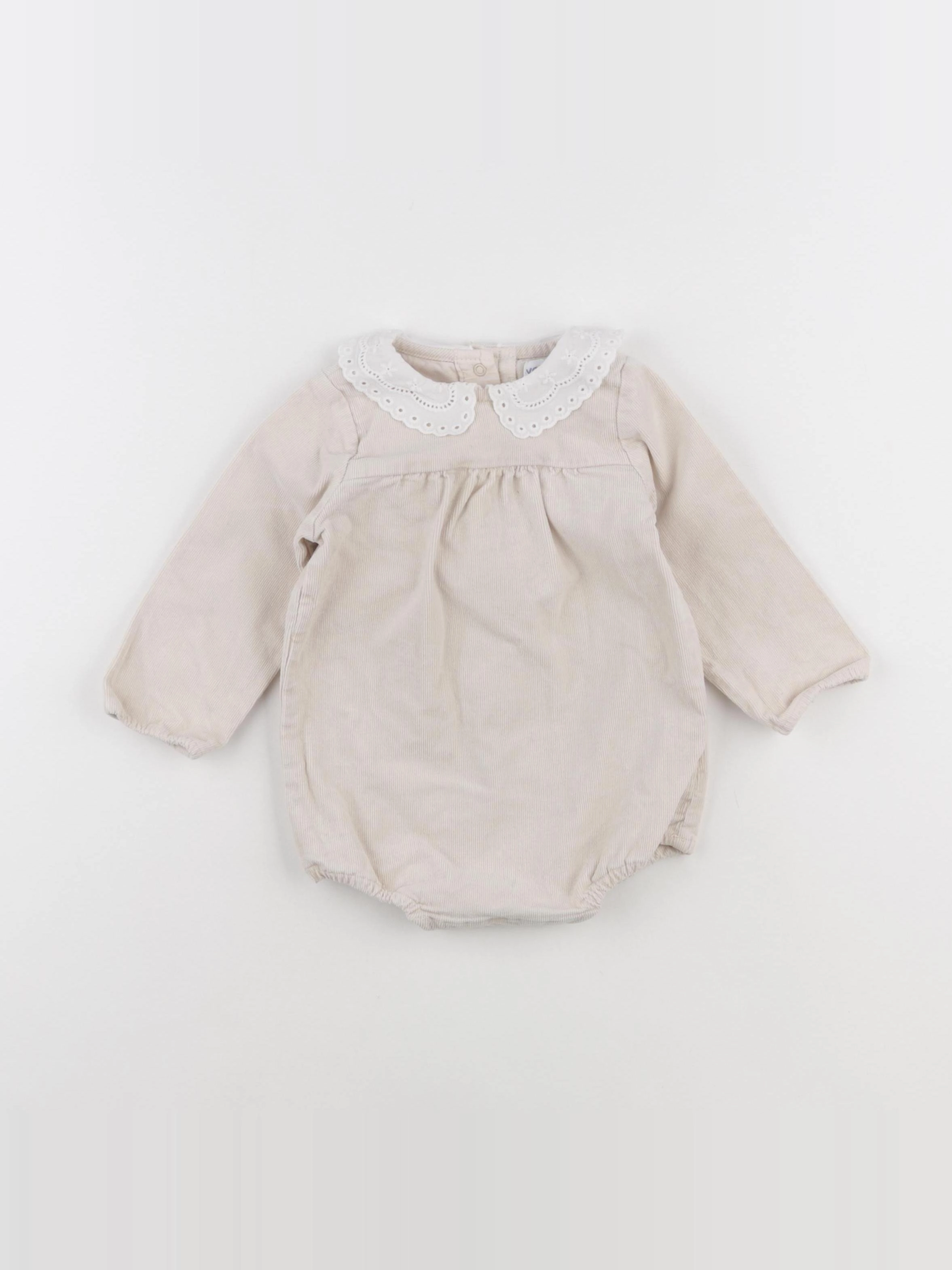 Vertbaudet - combinaison beige - 9 mois