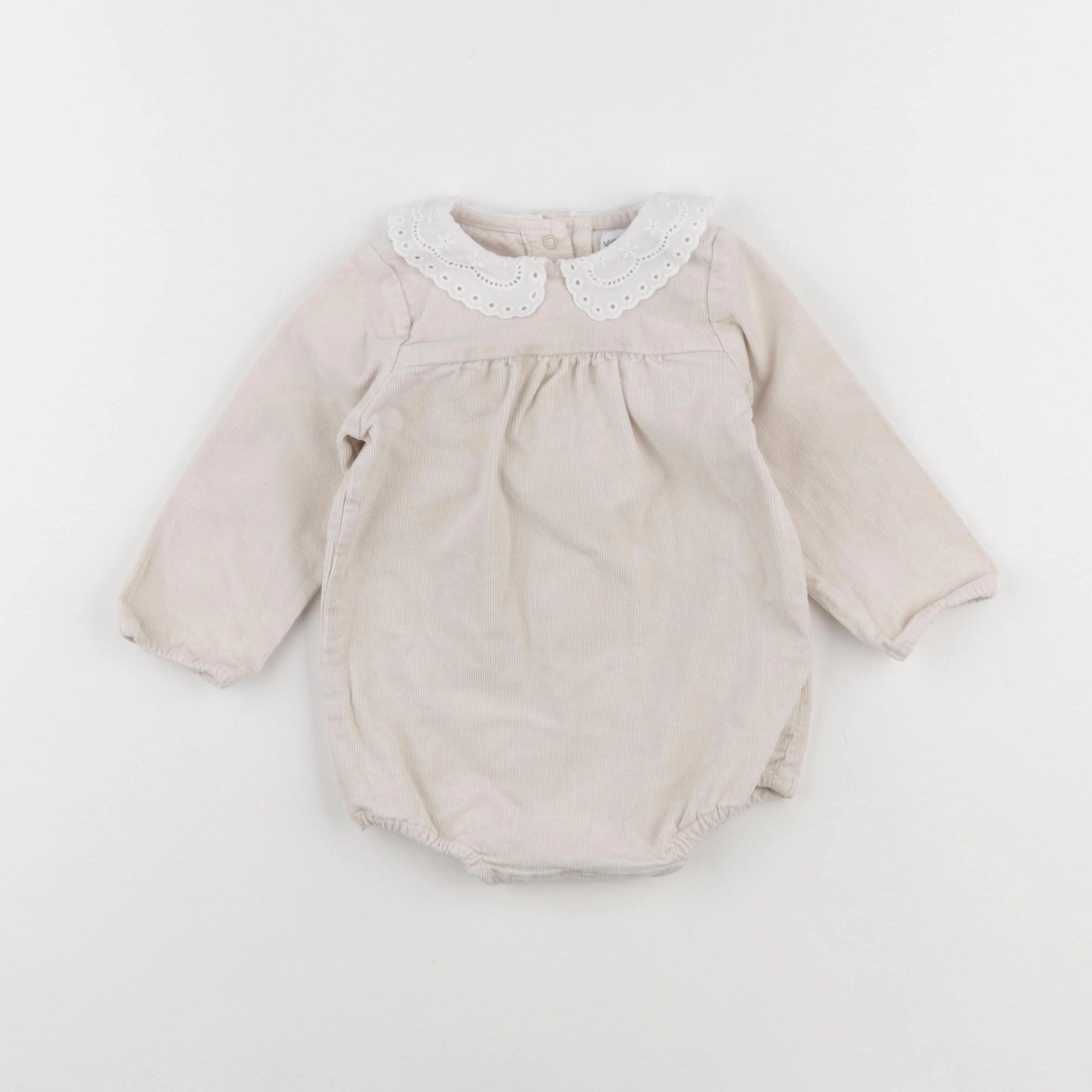 Vertbaudet - combinaison beige - 9 mois