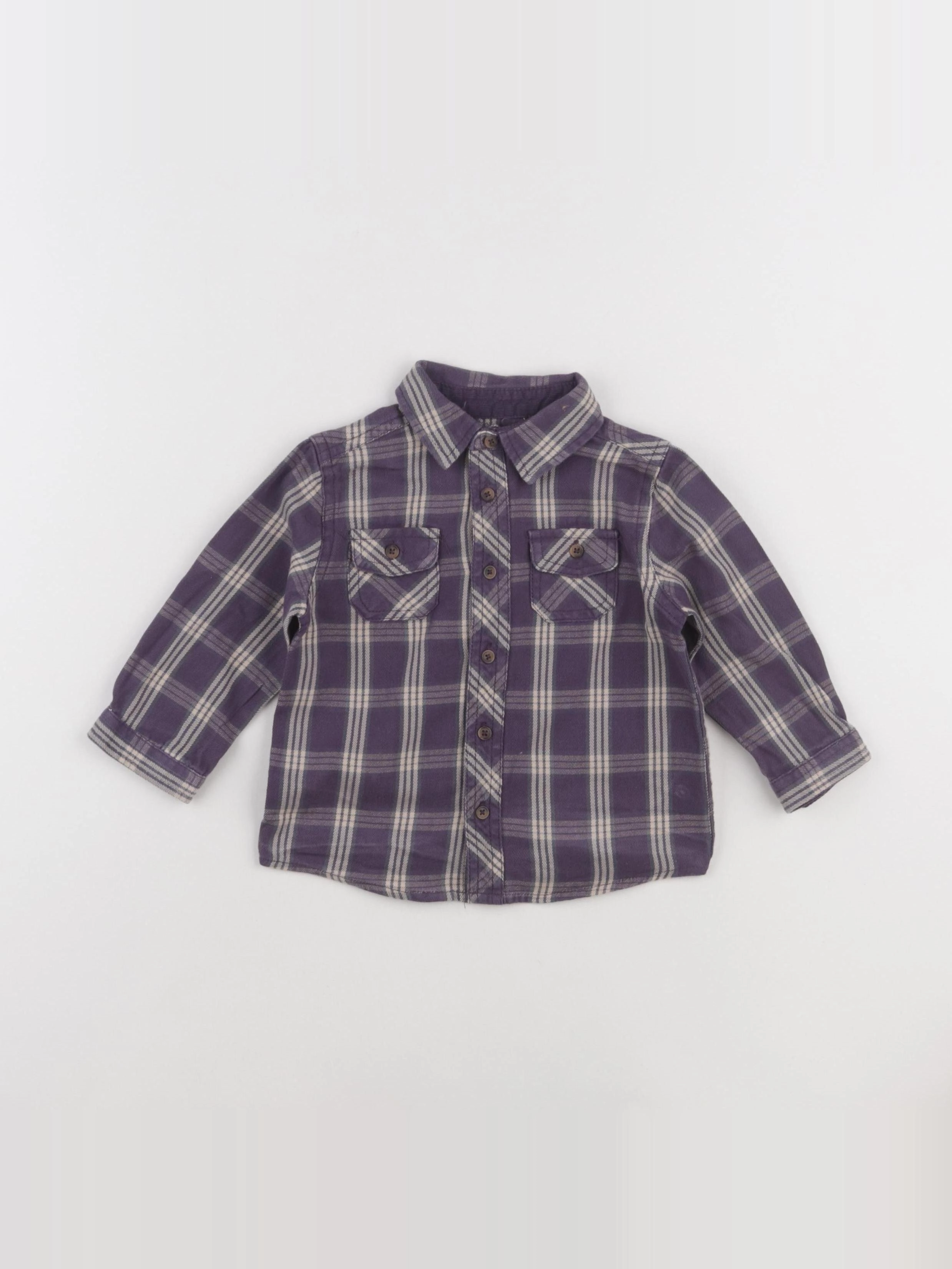 Boutchou - chemise violet - 12 mois
