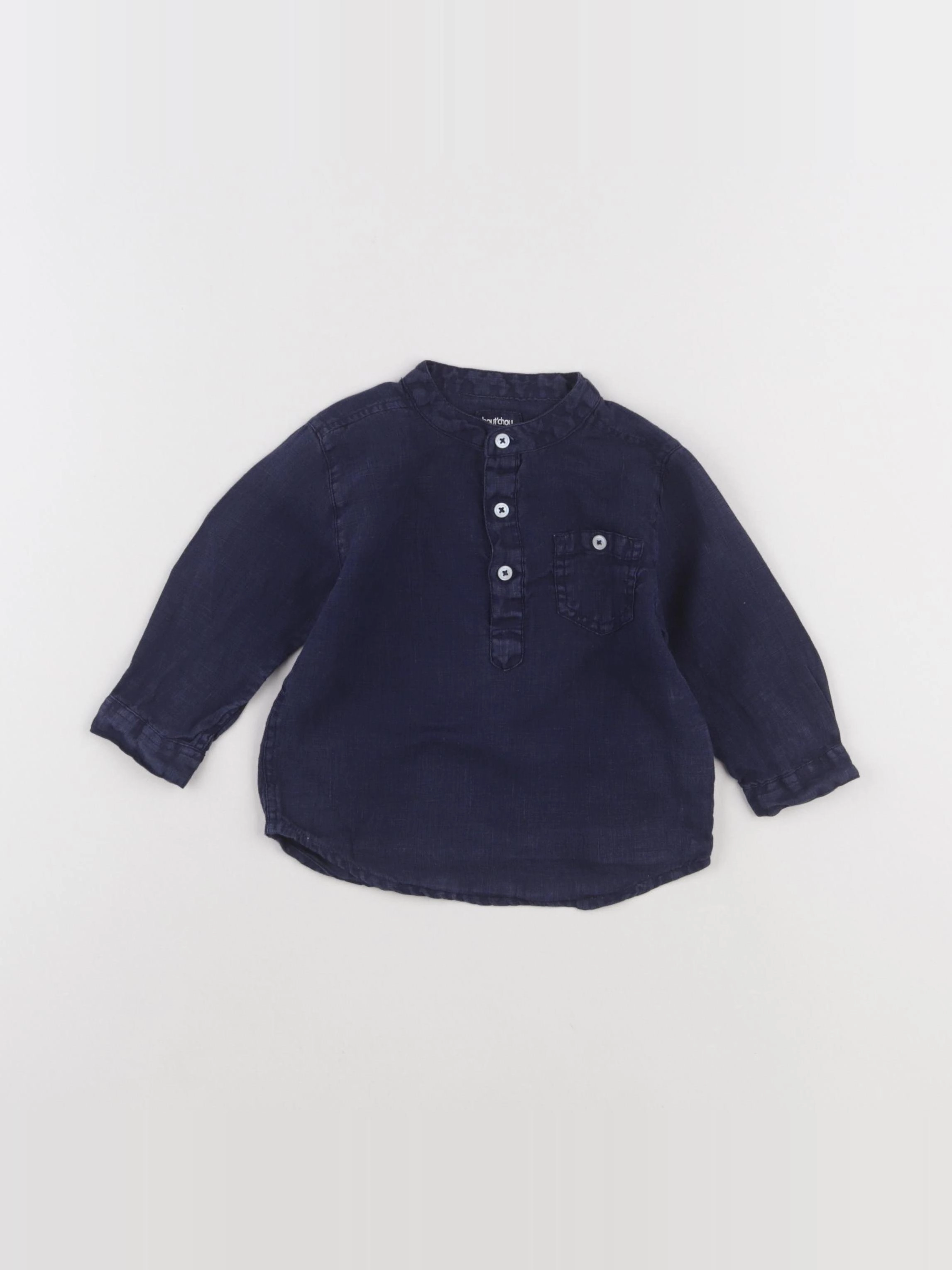 Boutchou - chemise bleu - 9 mois