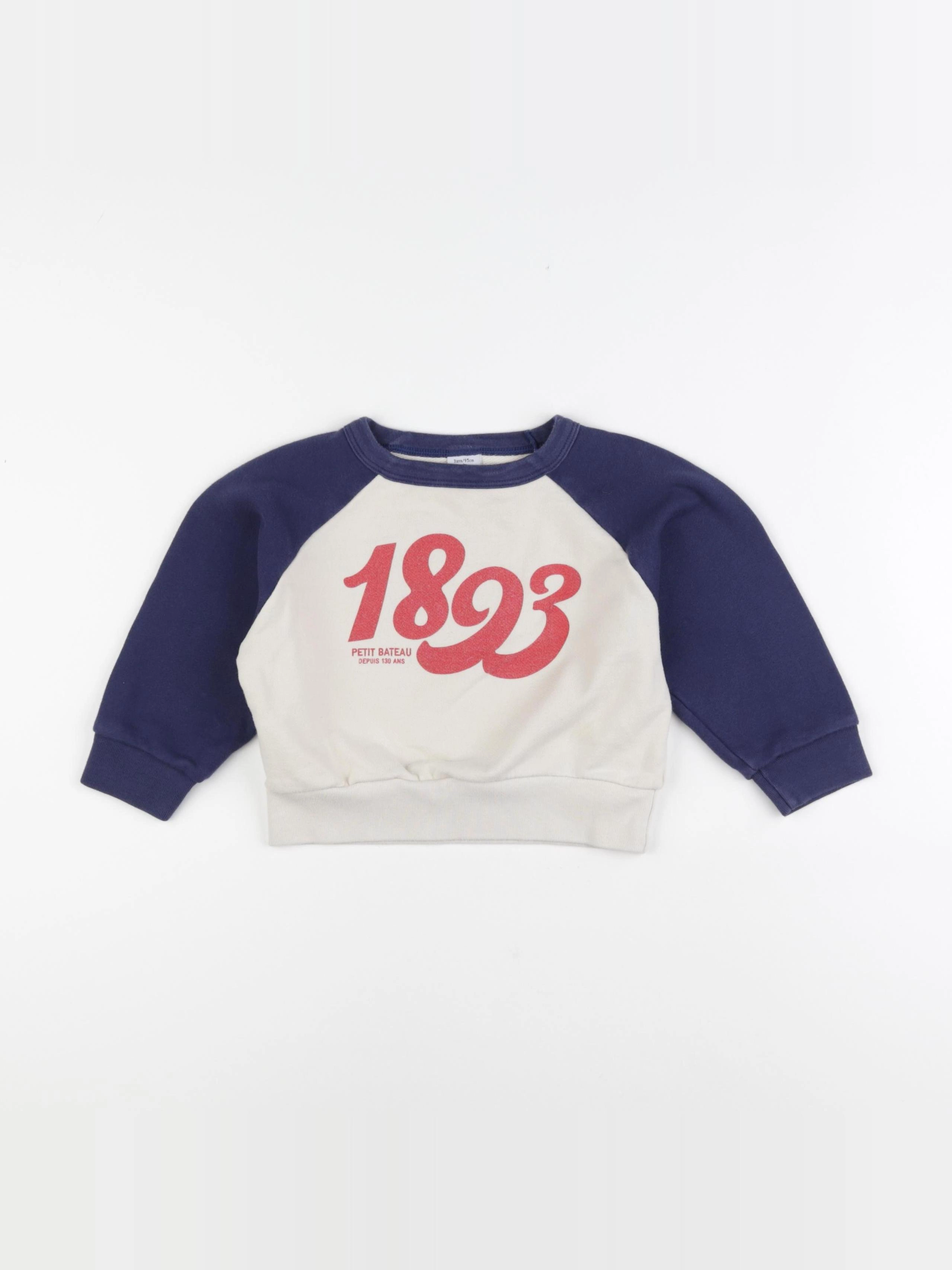 Petit Bateau - sweat bleu - 3 ans