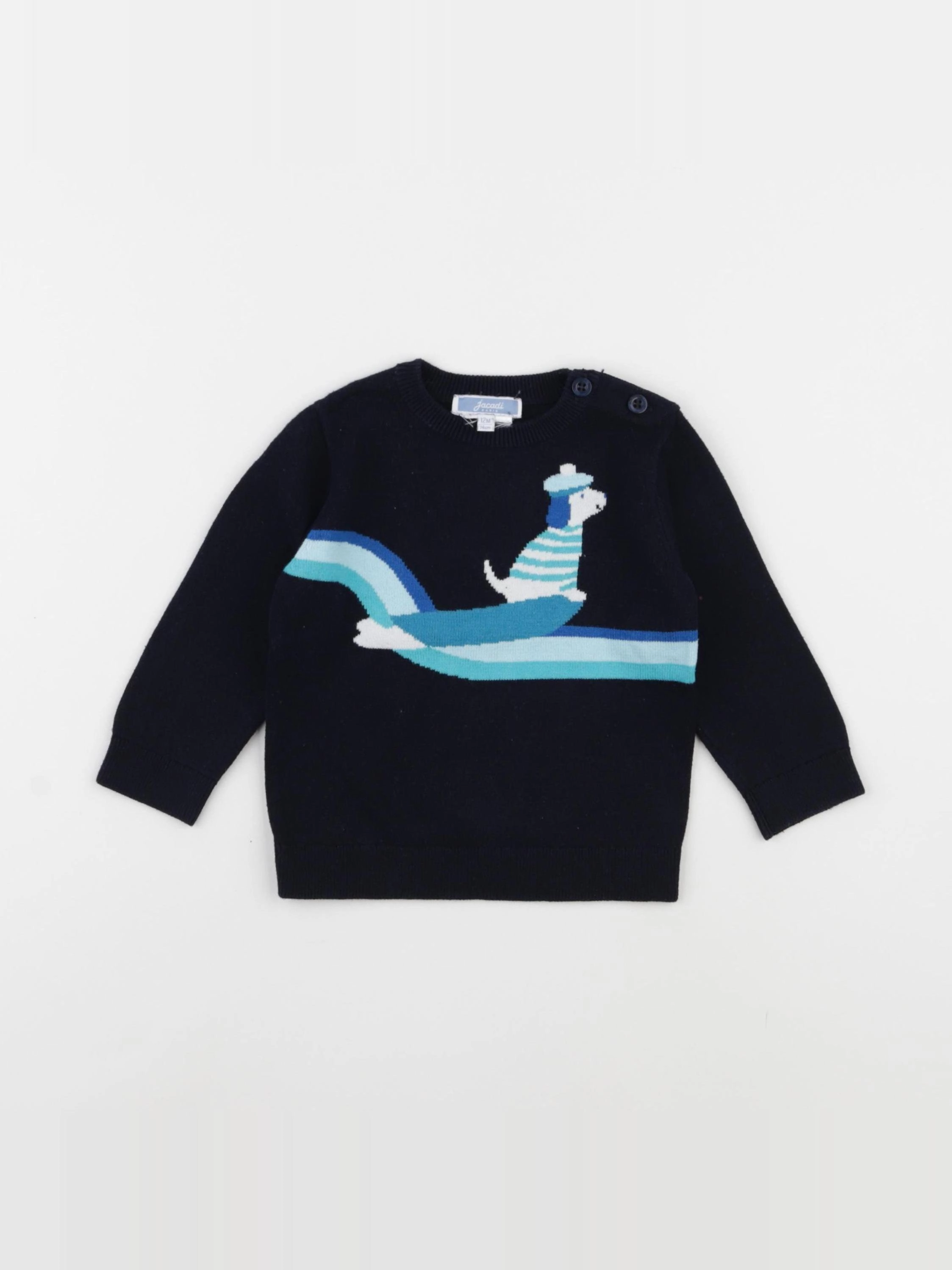 Jacadi - pull bleu - 12 mois