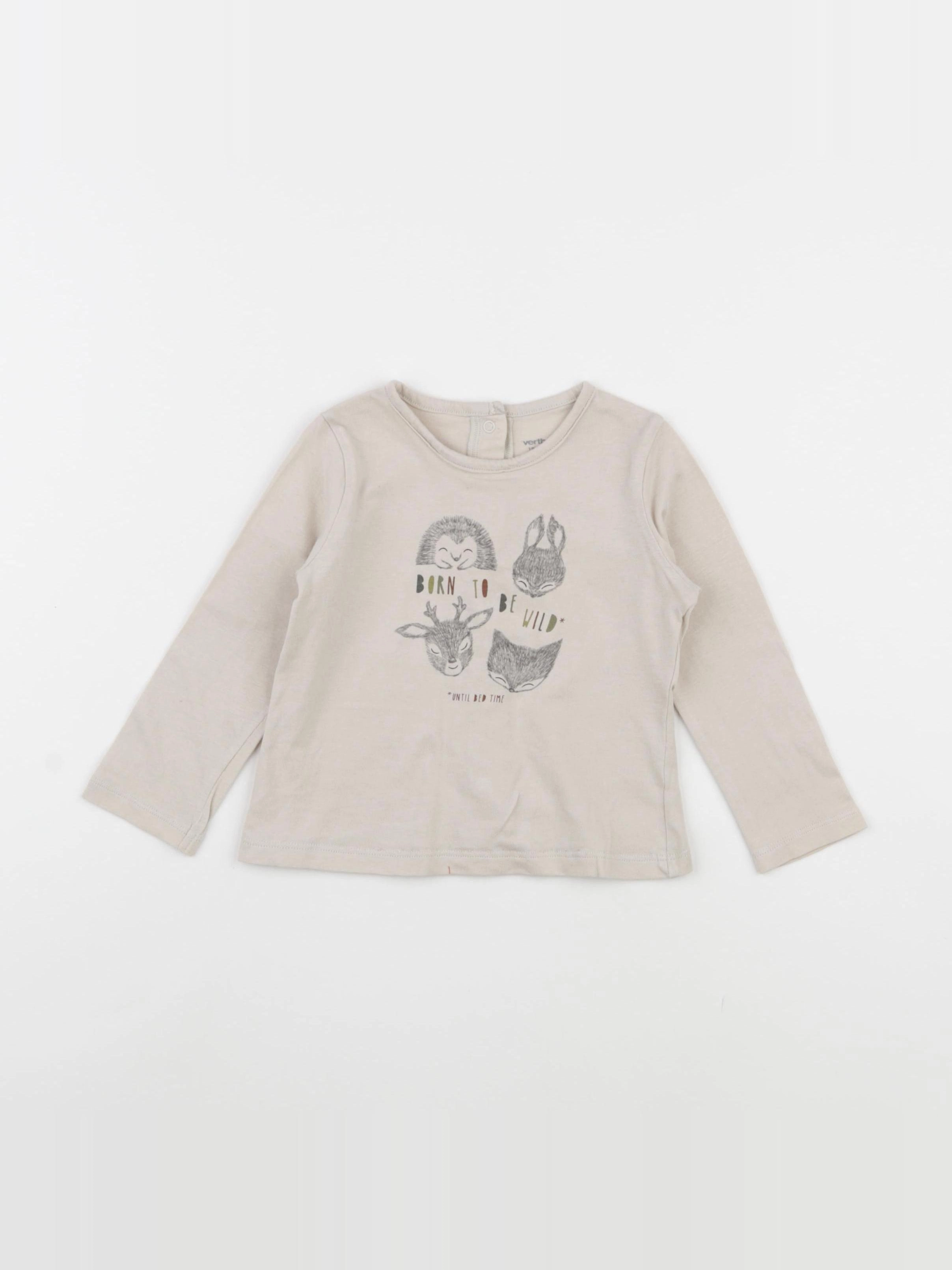 Vertbaudet - tee-shirt beige - 18 mois