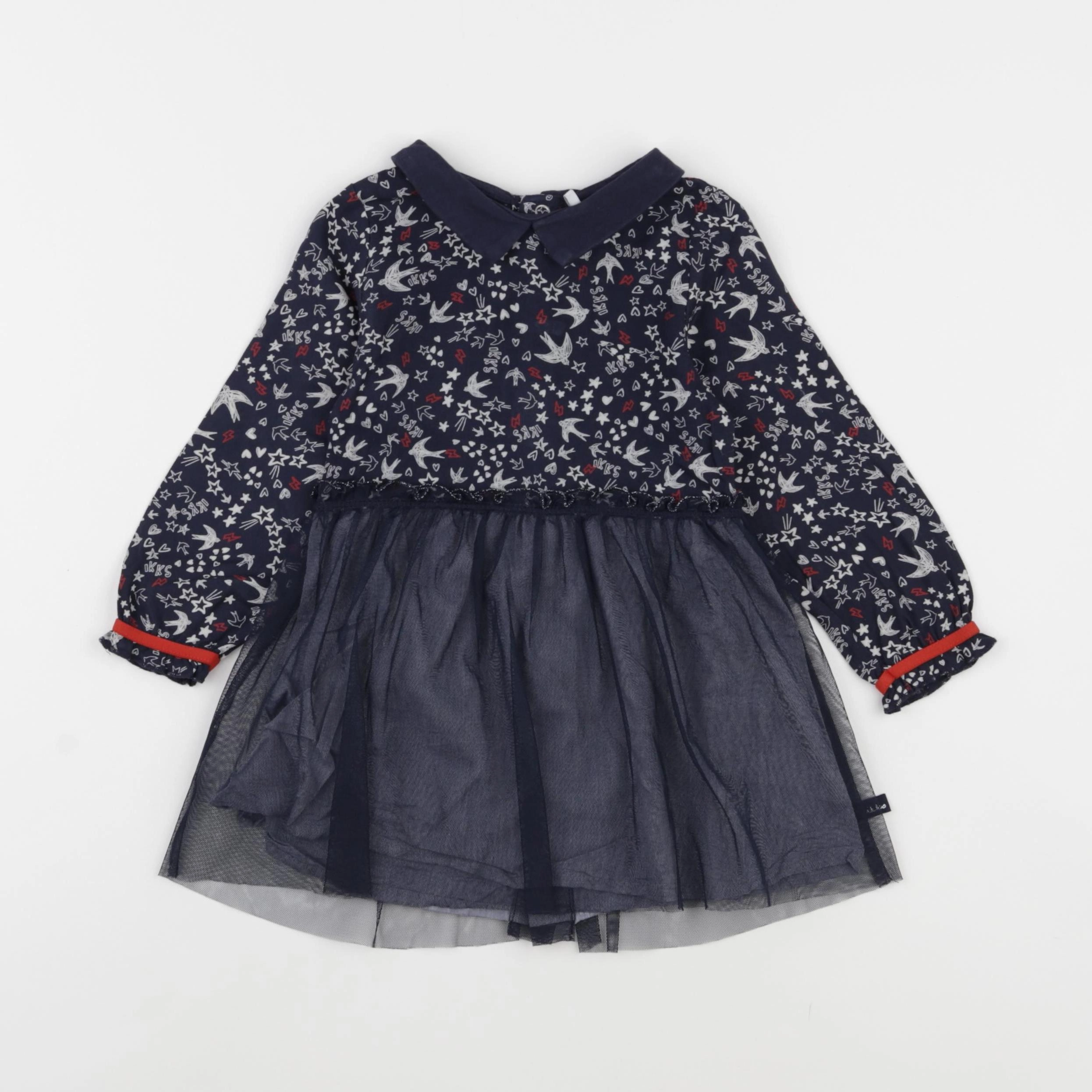 IKKS - robe bleu - 18 mois