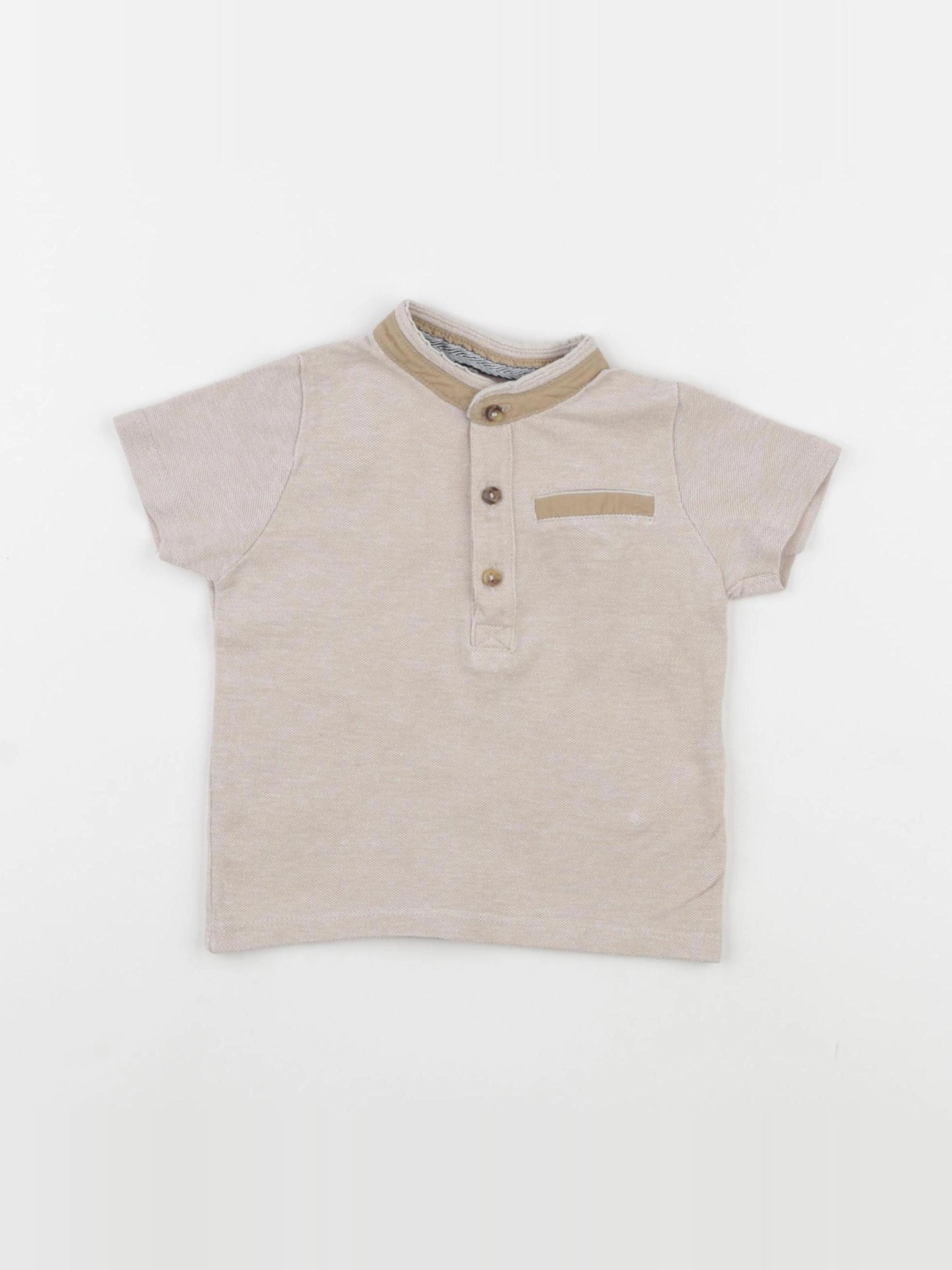 Vertbaudet - polo beige - 18 mois