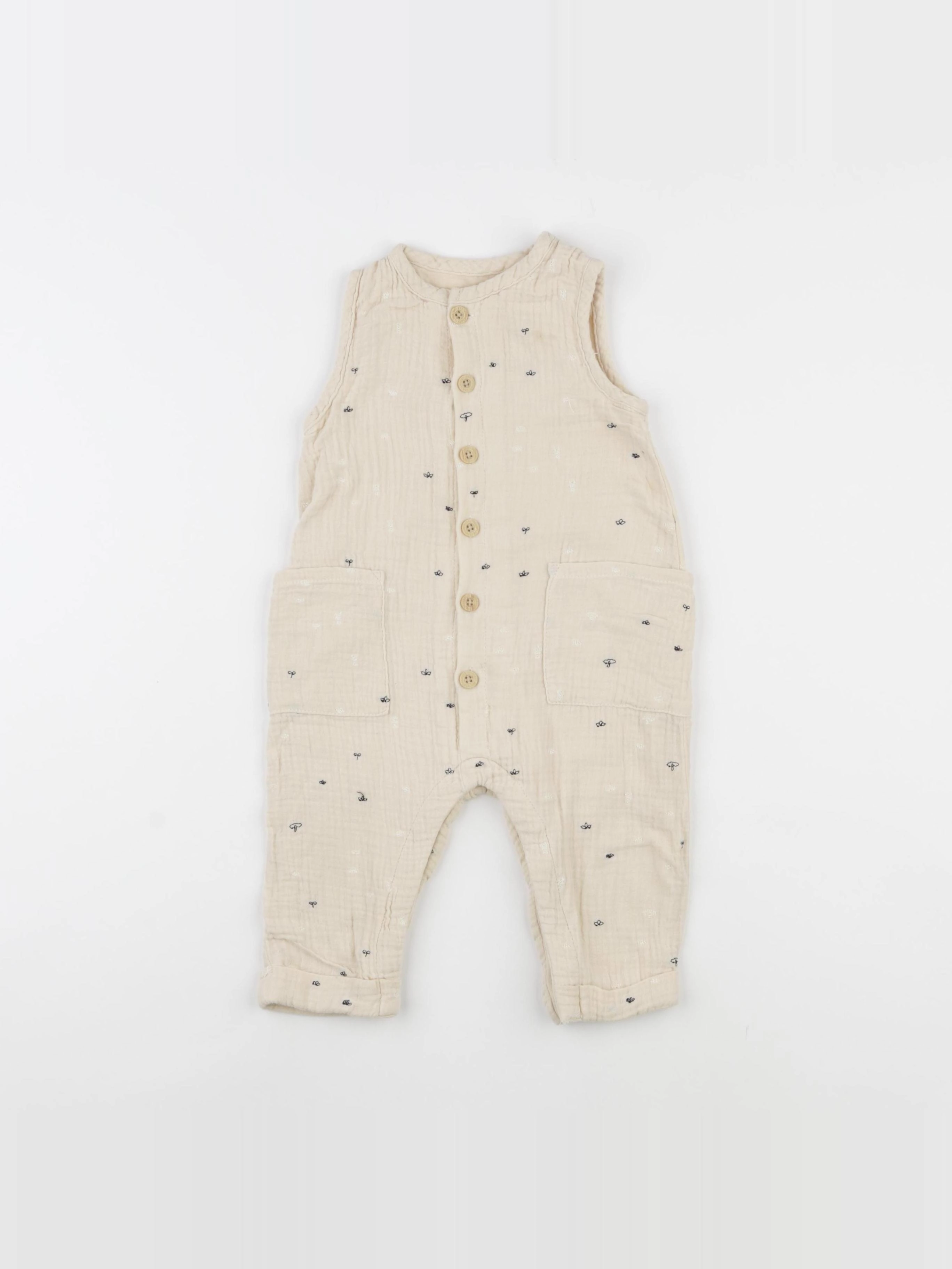 Vertbaudet - combinaison beige - 12 mois