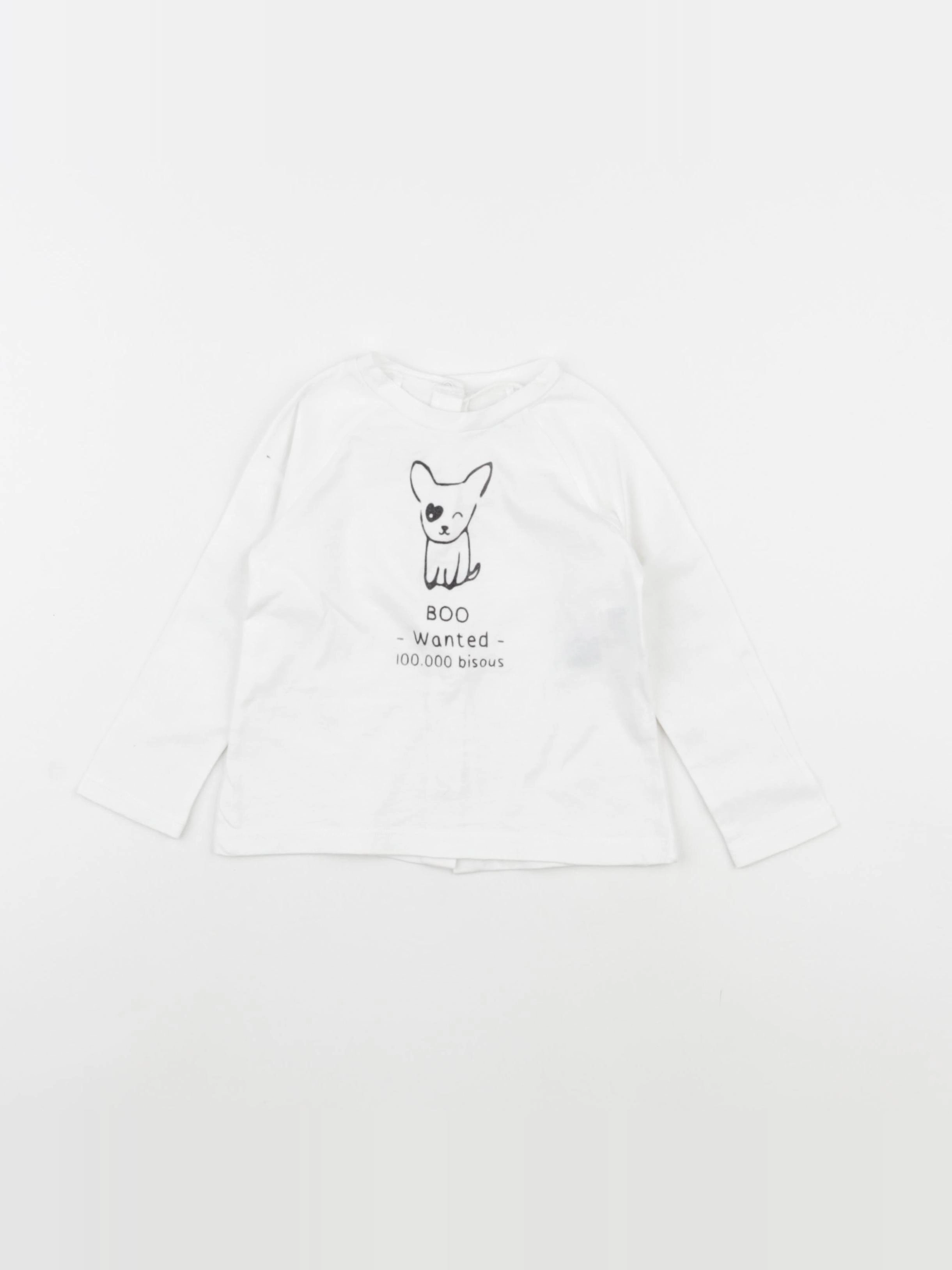 Vertbaudet - tee-shirt blanc - 18 mois