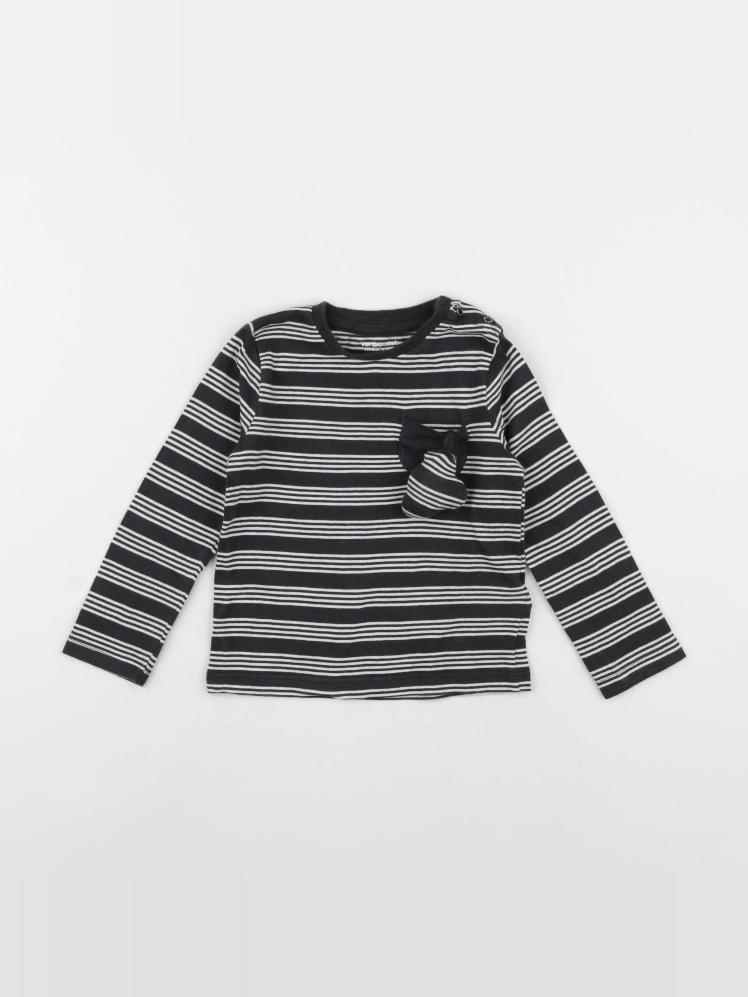 Vertbaudet - tee-shirt noir - 18 mois