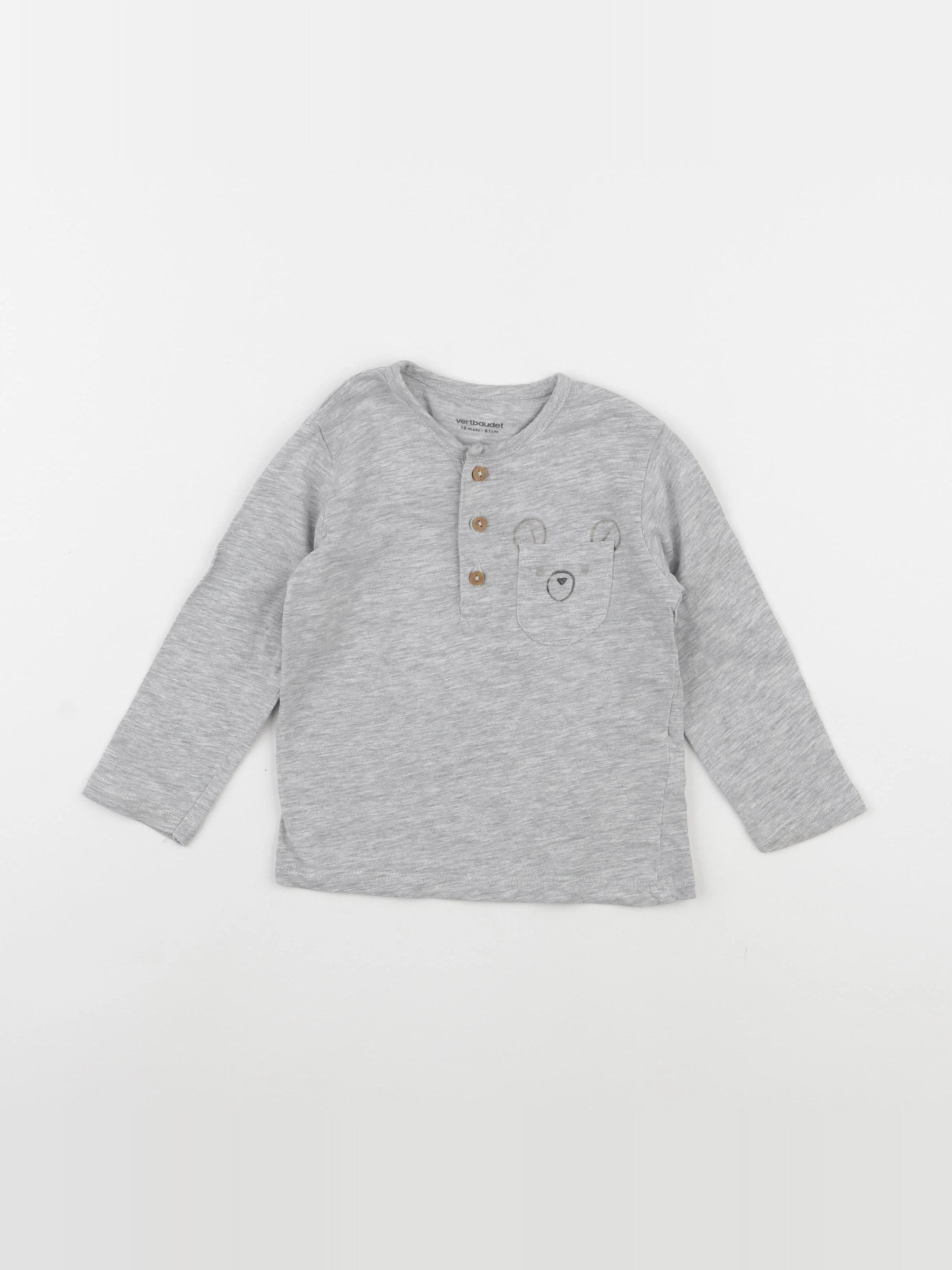 Vertbaudet - tee-shirt gris - 18 mois