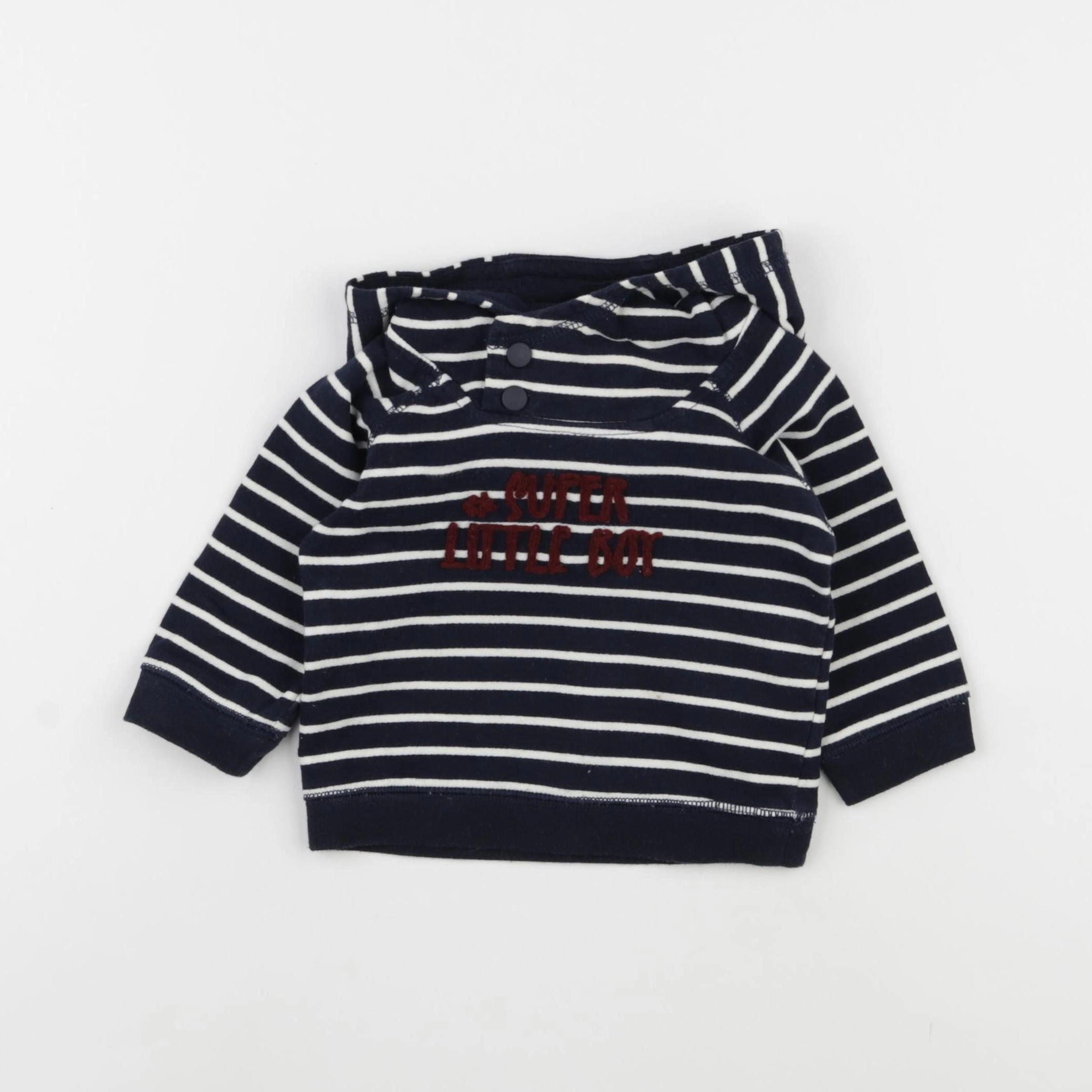 Vertbaudet - sweat bleu - 9 mois