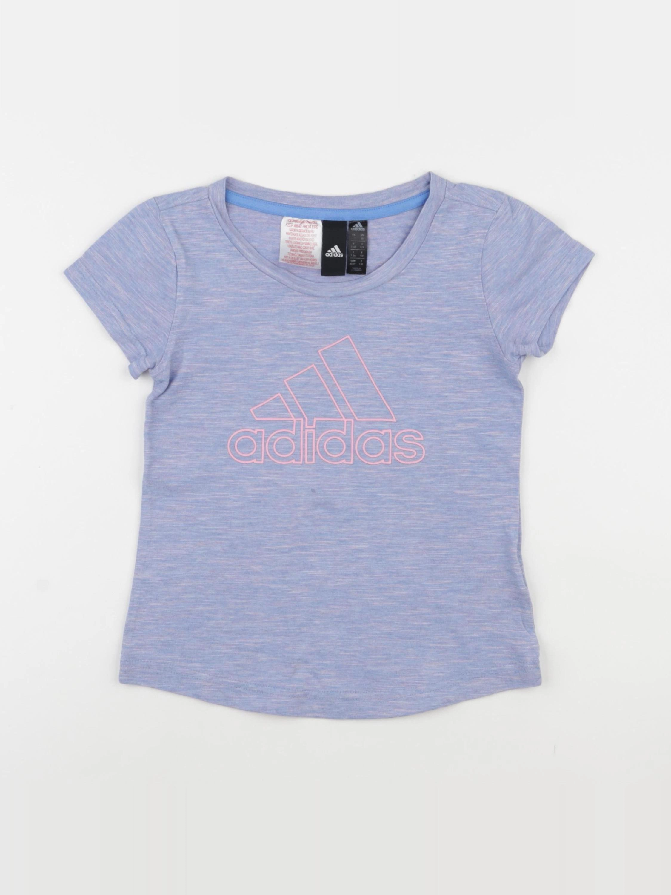 Adidas - tee-shirt violet, rose - 7/8 ans