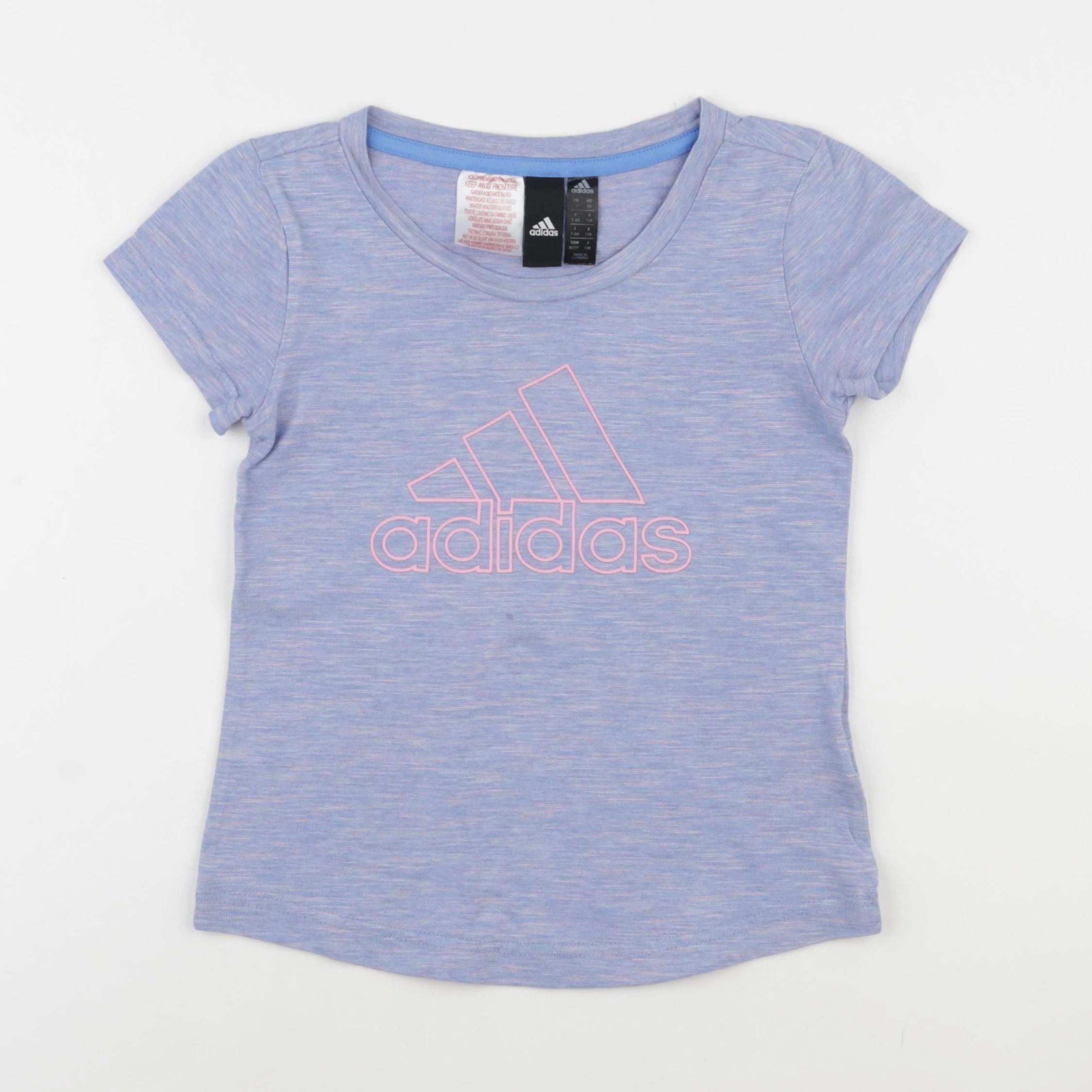 Adidas - tee-shirt violet, rose - 7/8 ans