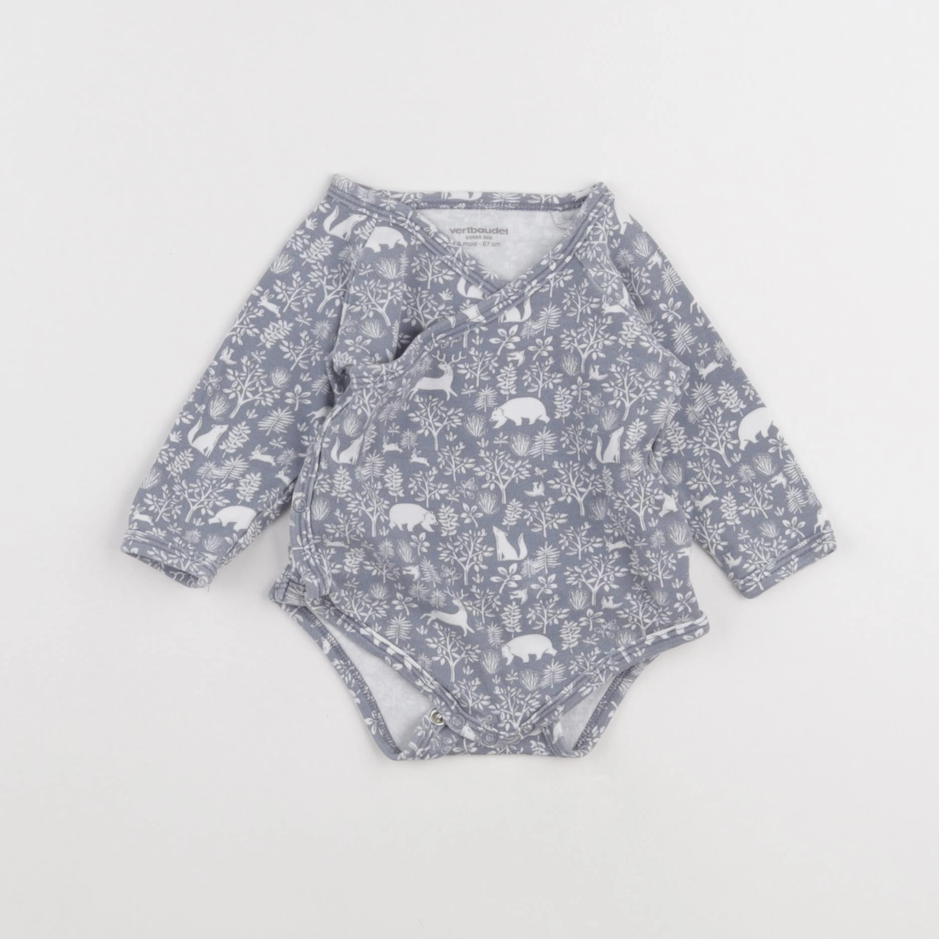 Vertbaudet - body gris - 6 mois