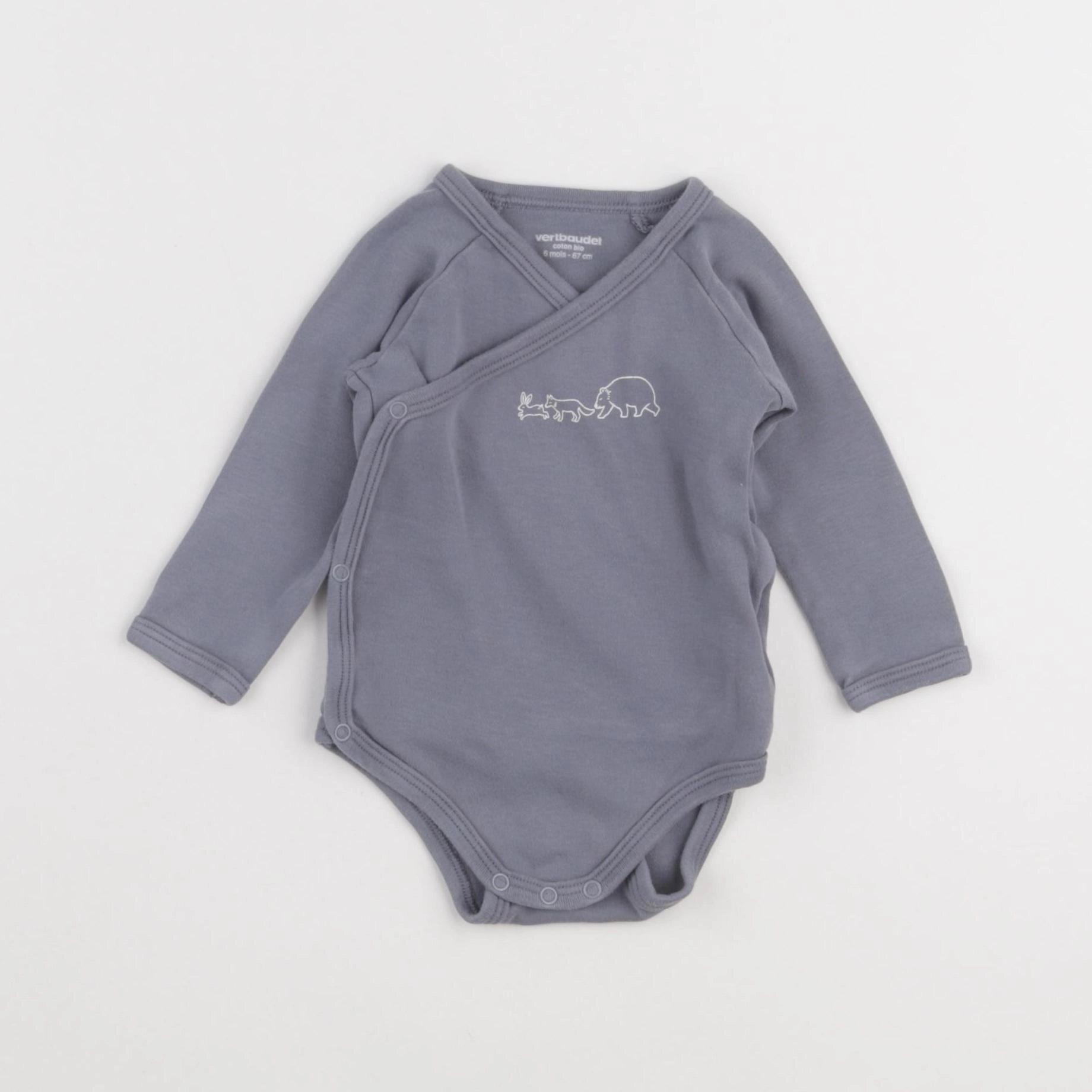 Vertbaudet - body gris - 6 mois