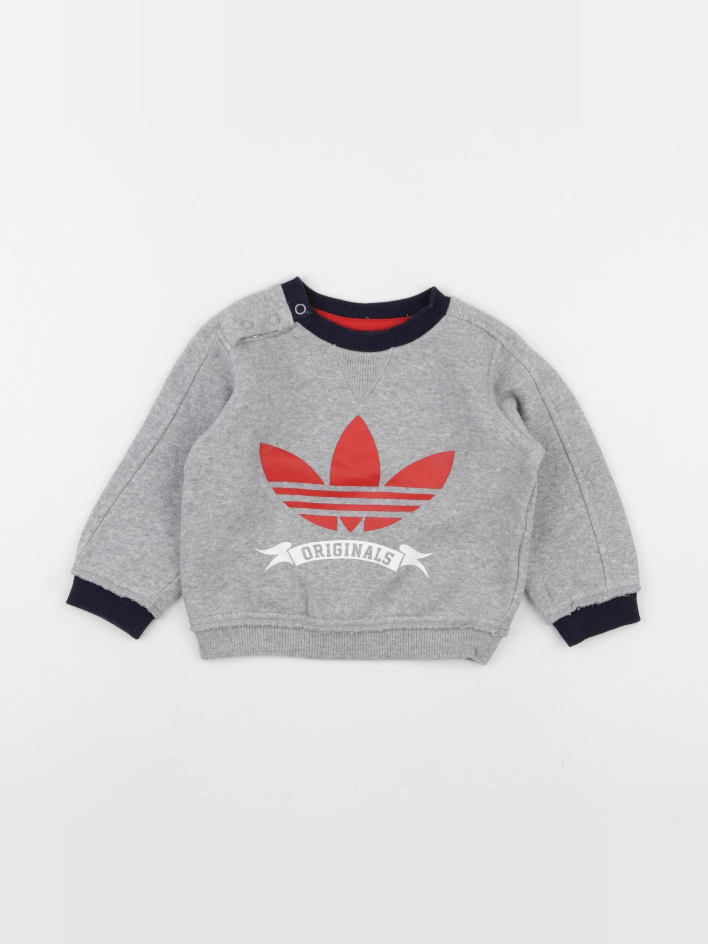 Adidas - sweat gris - 6/9 mois