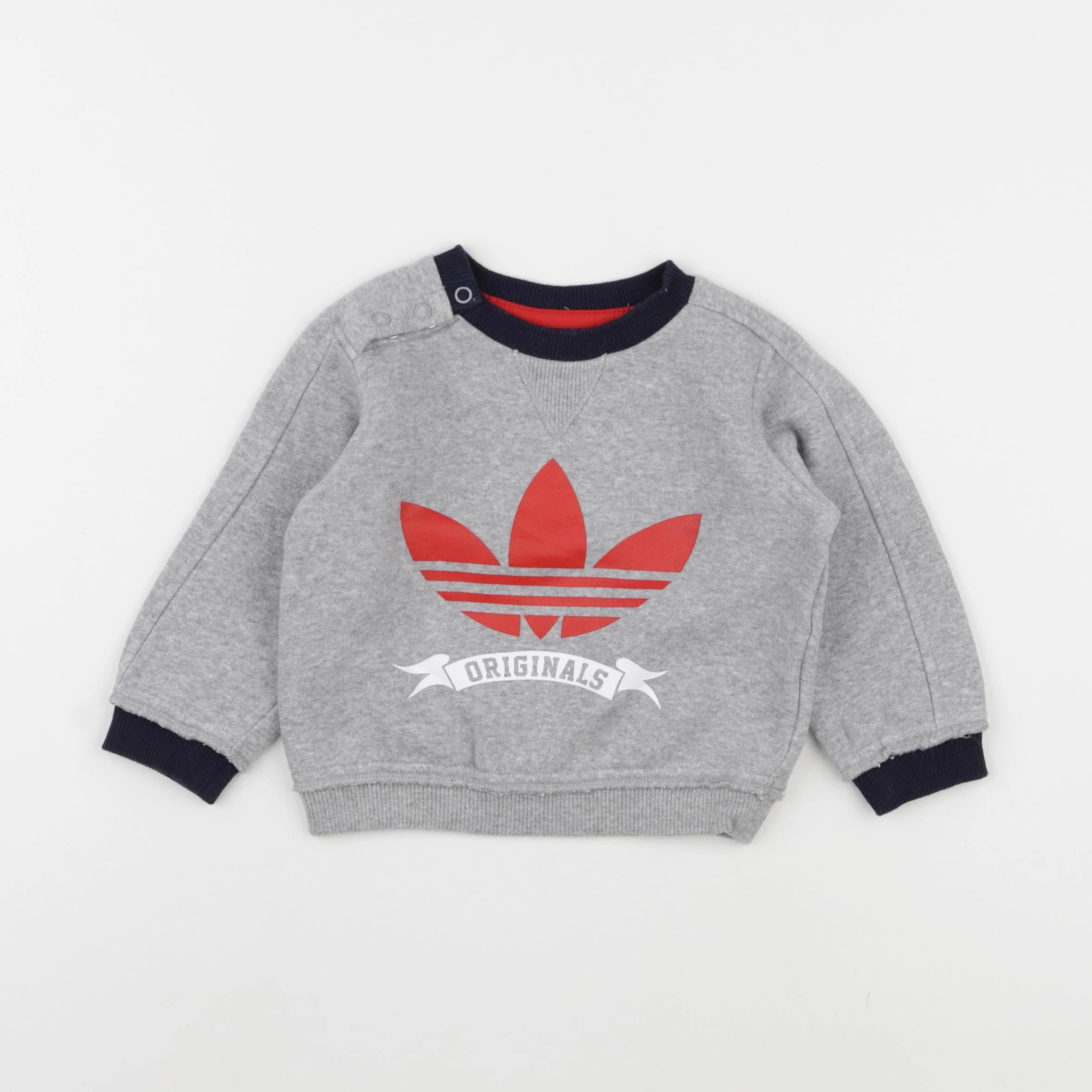 Adidas - sweat gris - 6/9 mois