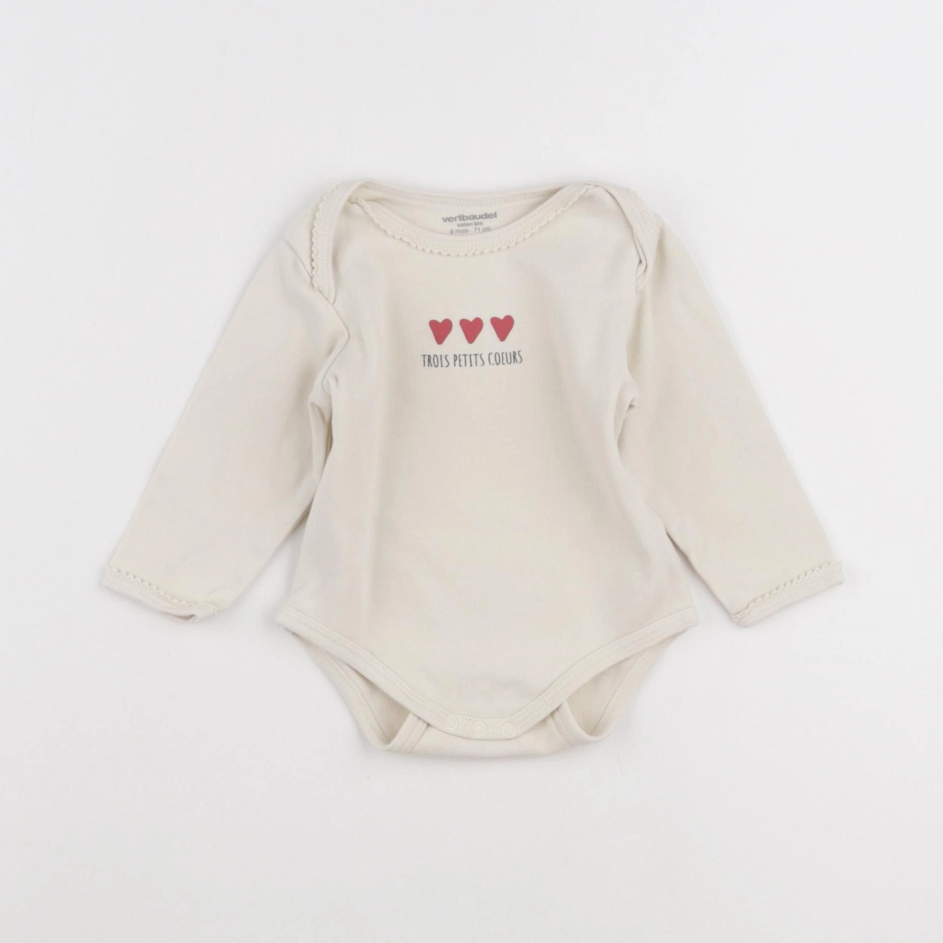 Vertbaudet - body beige - 9 mois