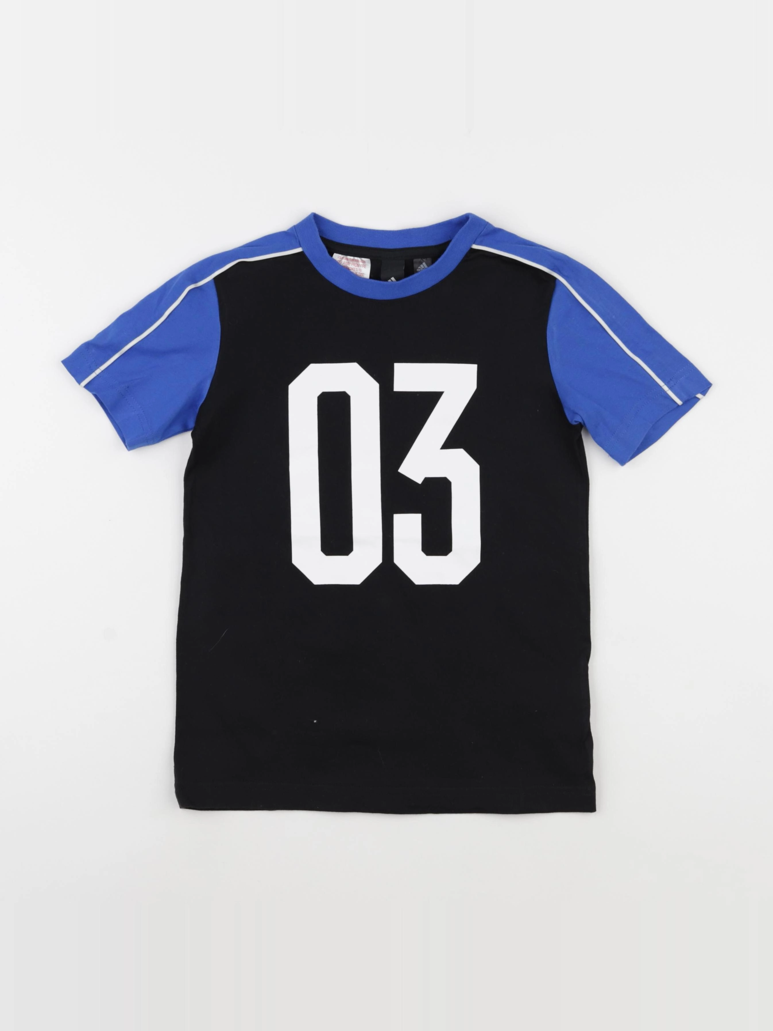 Adidas - tee-shirt noir, bleu - 7/8 ans