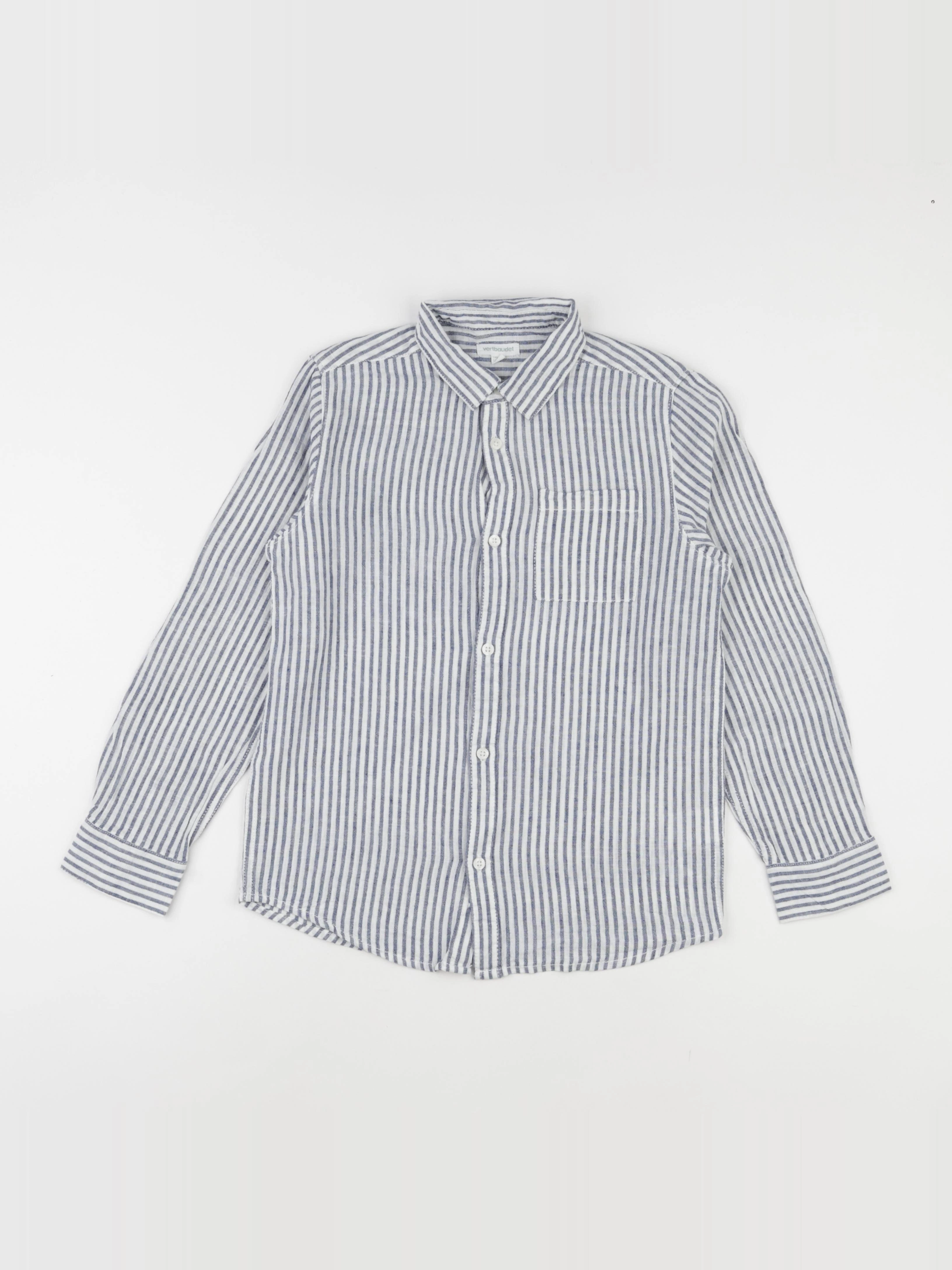 Vertbaudet - chemise blanc, bleu - 10 ans