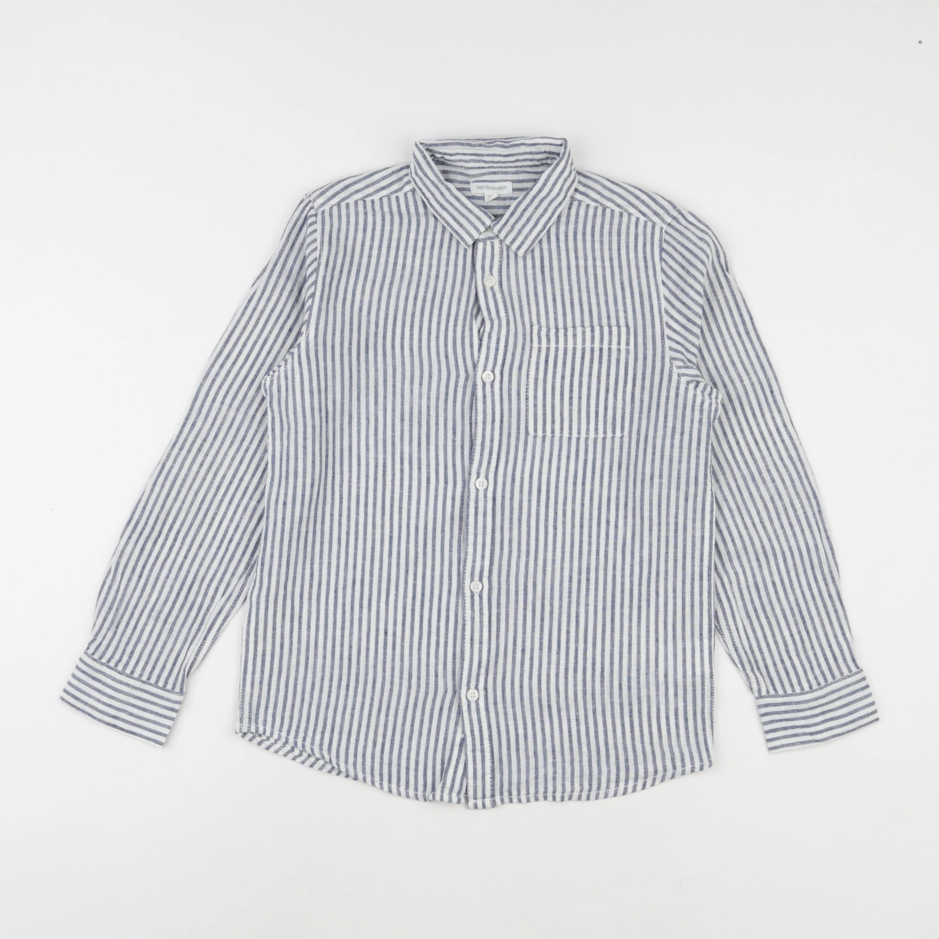 Vertbaudet - chemise blanc, bleu - 10 ans